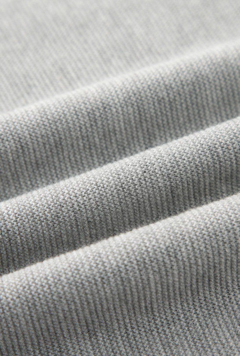 Premium Franco Cotton Knit Top for Women - Soft Grey Crewneck Casual Shirt - Perfect for Everyday Wear, Office & Weekend Outfits