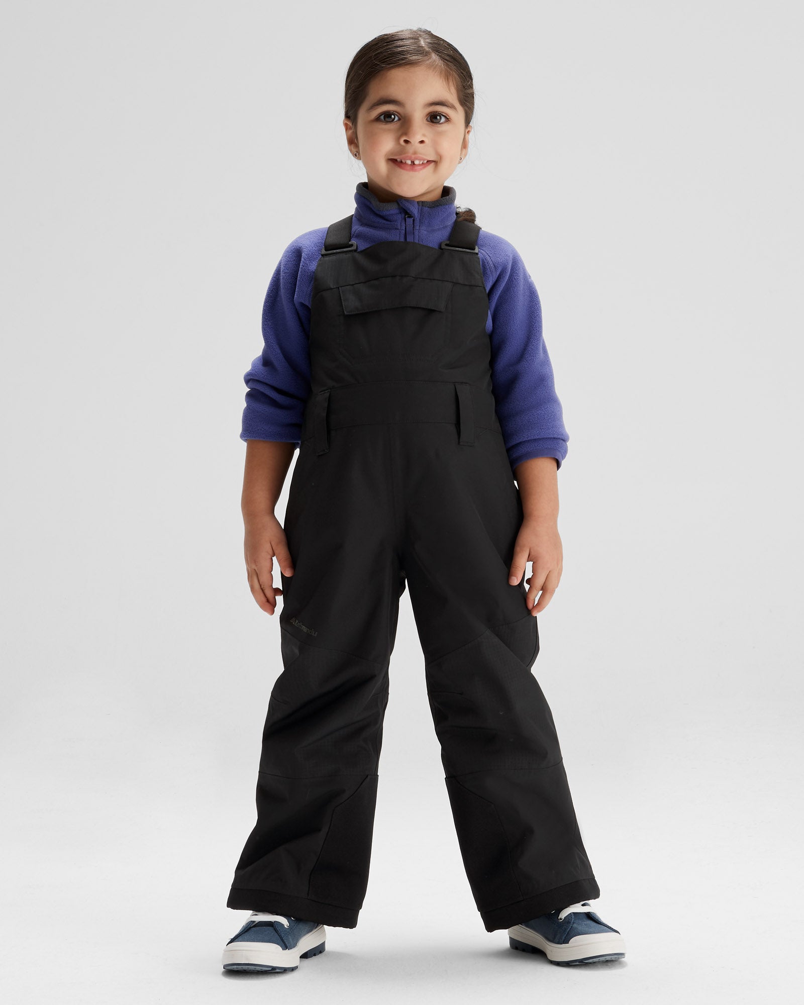 Kids' PWDR Days 2L Insulated Snow Bib Pants - Waterproof Winter Overalls for Boys & Girls - Black Stingray Design - Perfect for Skiing, Snowboarding & Outdoor Winter Play