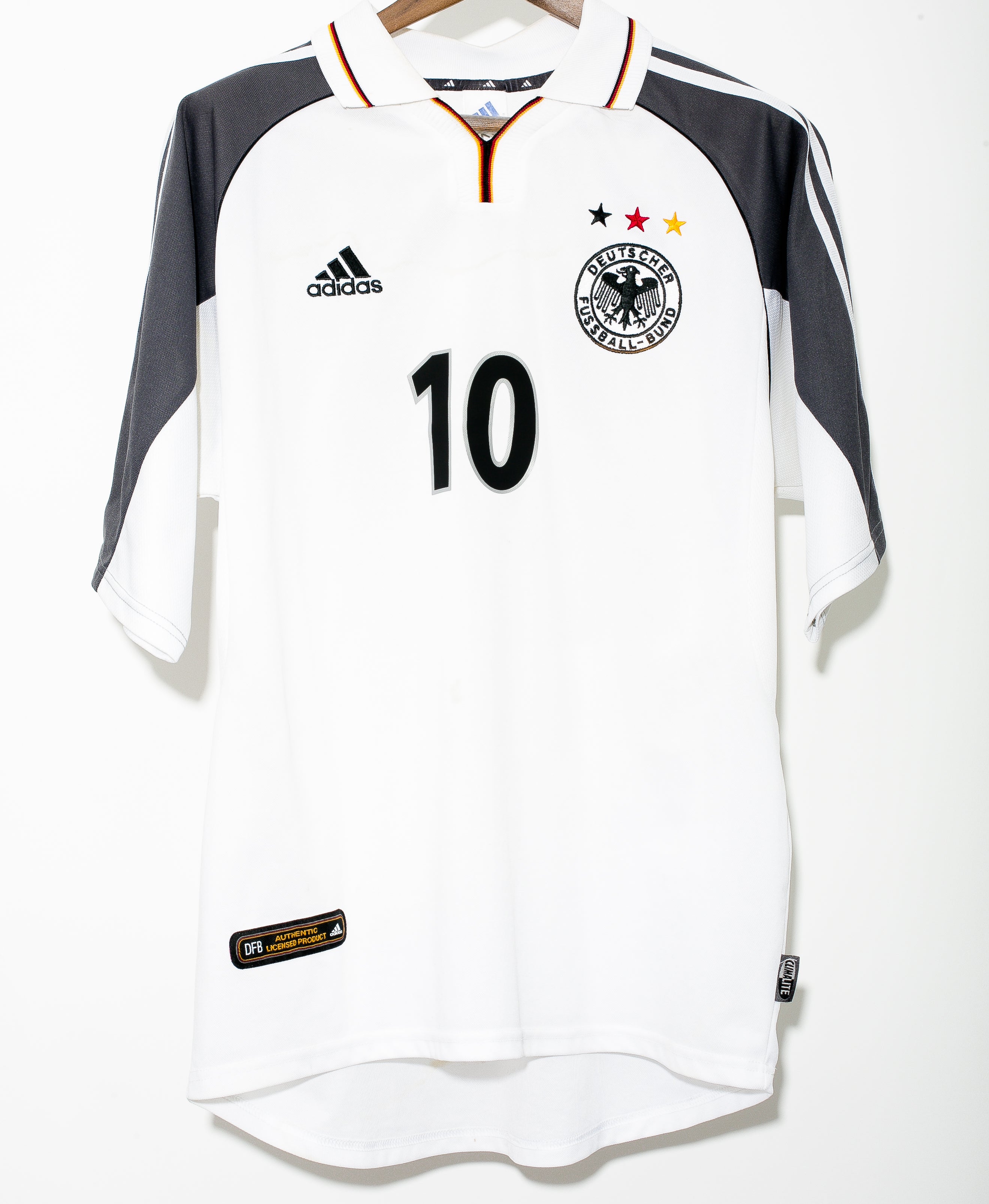 Authentic Germany 2000 Home Football Jersey #10 Lothar Matthaus - Men's Large Size for Soccer Matches & Fan Support