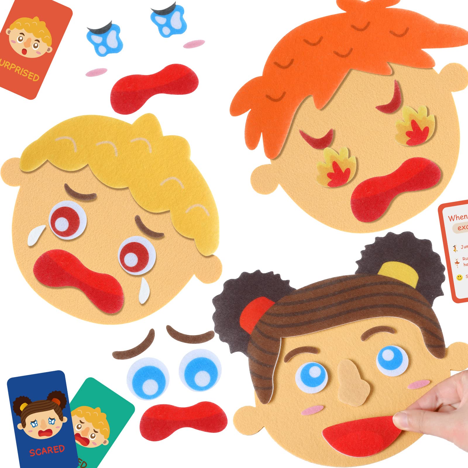43 Pcs Social Emotional Learning Activities for Kids - Feelings Toys, Making Faces & Describing Emotions - Educational Games for Preschool Learning - Perfect for Classroom, Therapy & Home Use