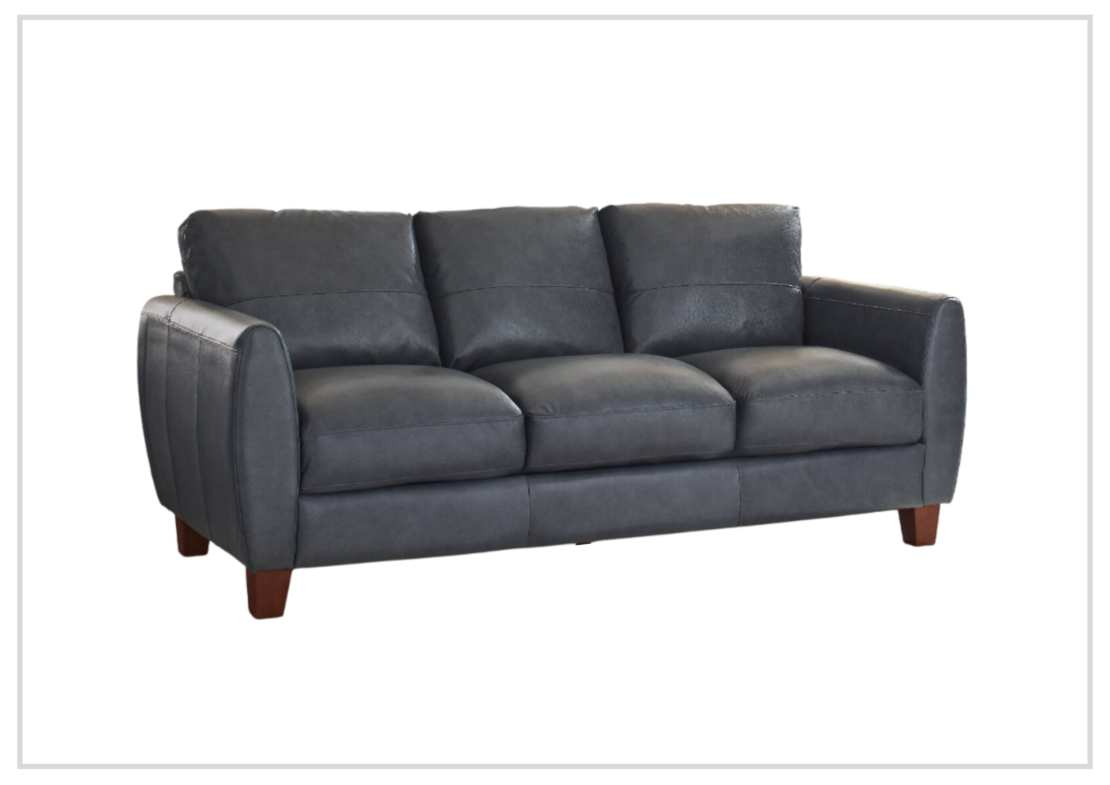 Gio Italia Tirano 3-Seater Sofa in Bluish Gray - Modern Living Room Furniture for Small Spaces & Apartments
