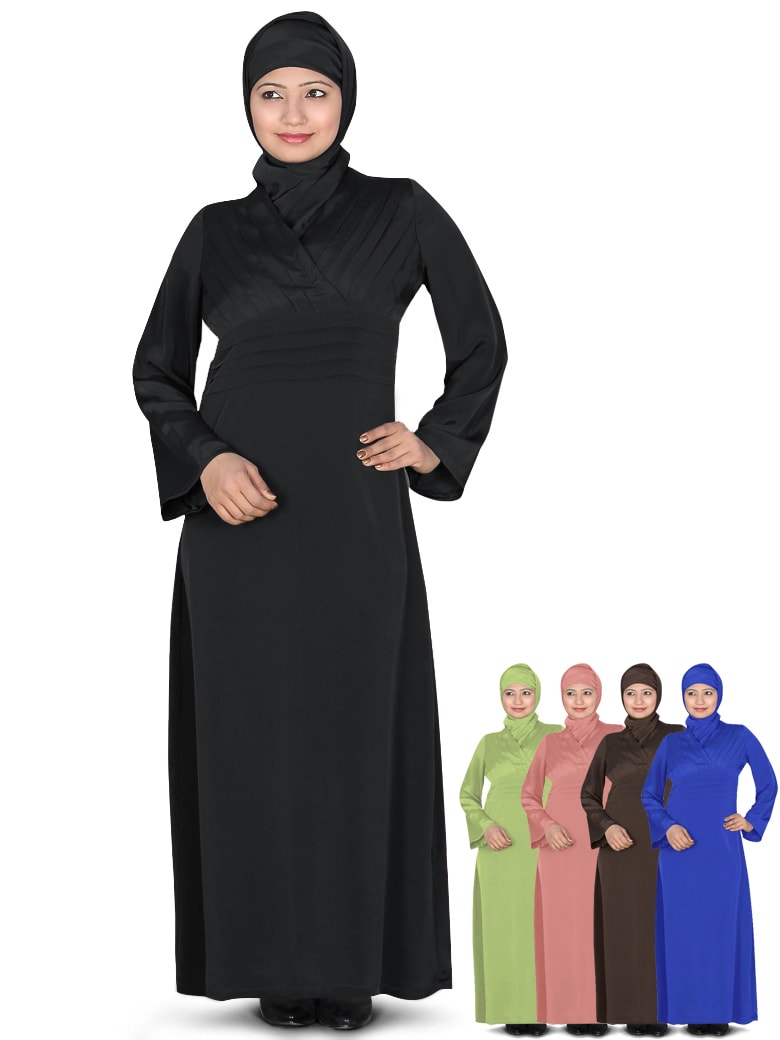 Elegant Criss Cross Abaya Dress for Women - Modest Islamic Prayer Dress - Perfect for Eid, Ramadan, and Special Occasions