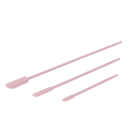 3Pcs Silicone Beauty & Kitchen Spatula Set - Mini Makeup Spatula for Cosmetics Jars, Small Food Grade Spatula for Creams, Lotions & Cooking (3 Sizes, Pink) - Perfect for Makeup Artists & Home Chefs