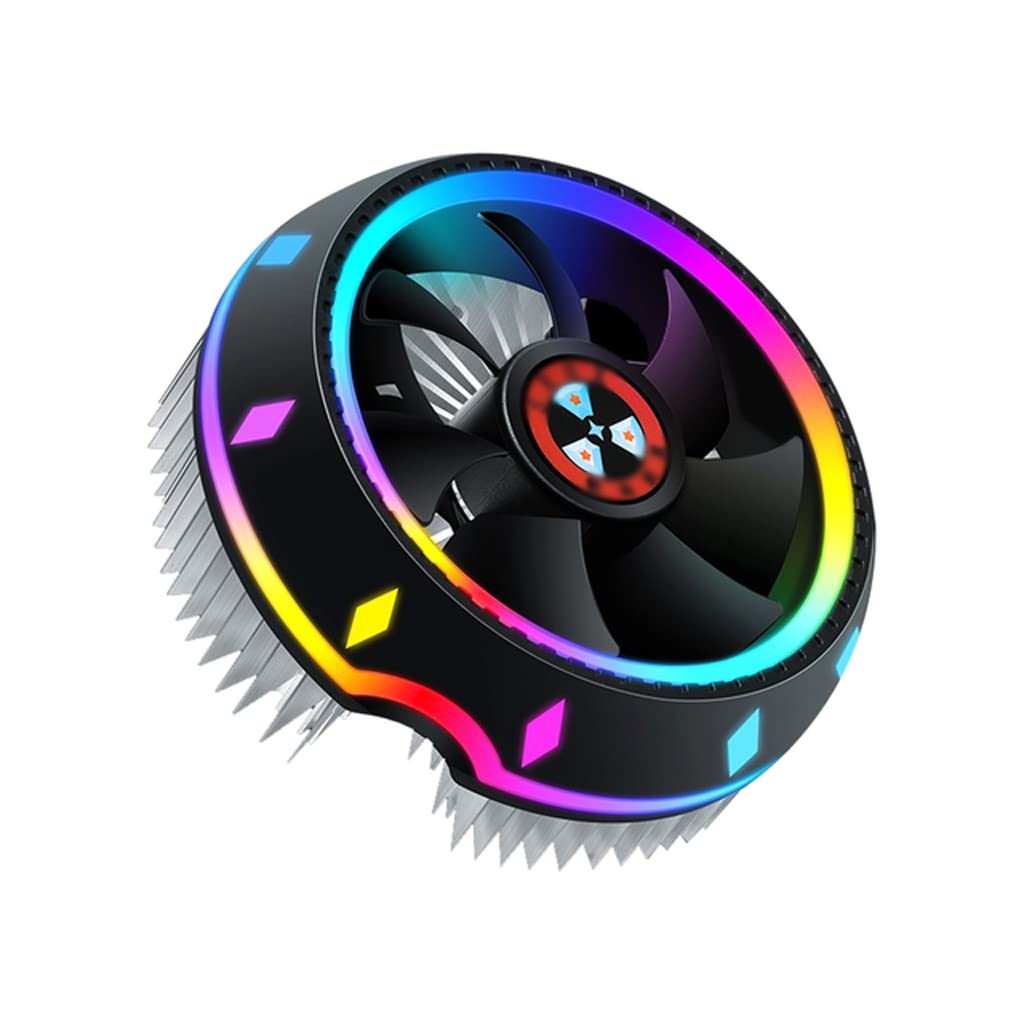 Universal Computer Case Cooler with 5-Color RGB Lighting - All-in-One CPU Air Cooler for Server & PC, Compatible with Most Power Supplies & Sockets | Perfect for Gaming Rigs, Workstations & Home Office Setups