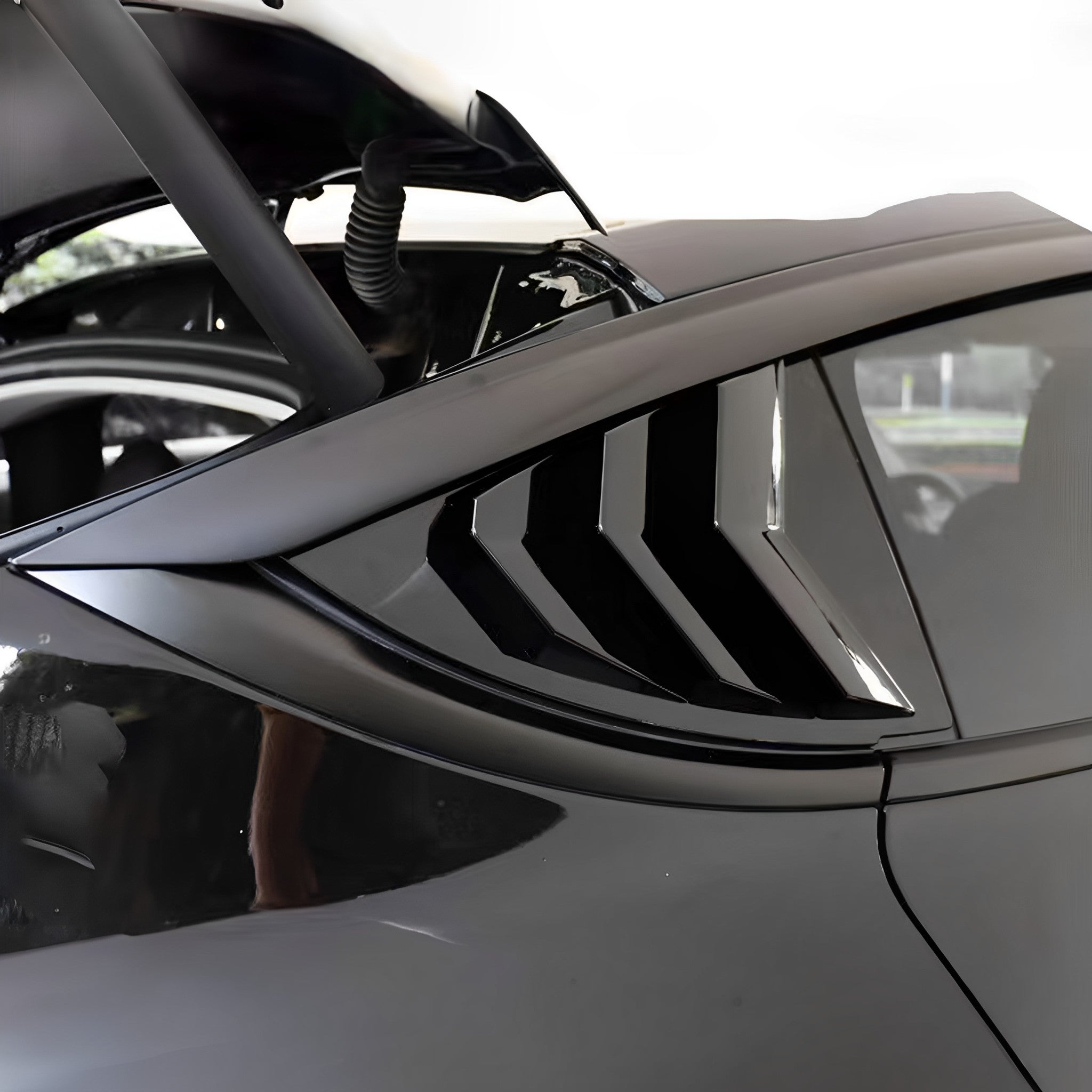 Premium Aerodynamic Rear Side Window Louvers for Tesla Model Y (2020-2025) - Custom Fit Black ABS Plastic Car Accessories - Enhance Style & Sun Protection for Road Trips & Daily Commute