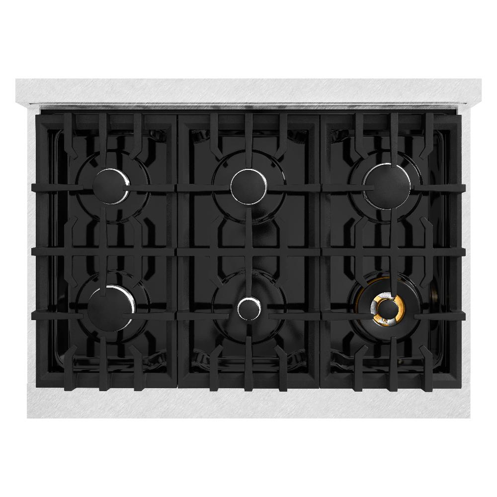 ZLINE 36 Inch 5.2 Cu. Ft. Classic Gas Range with 6 Burner Cooktop & Convection Gas Oven - Satin Stainless Steel (CGRS 36) | Professional Kitchen Appliance for Home Chefs & Cooking Enthusiasts