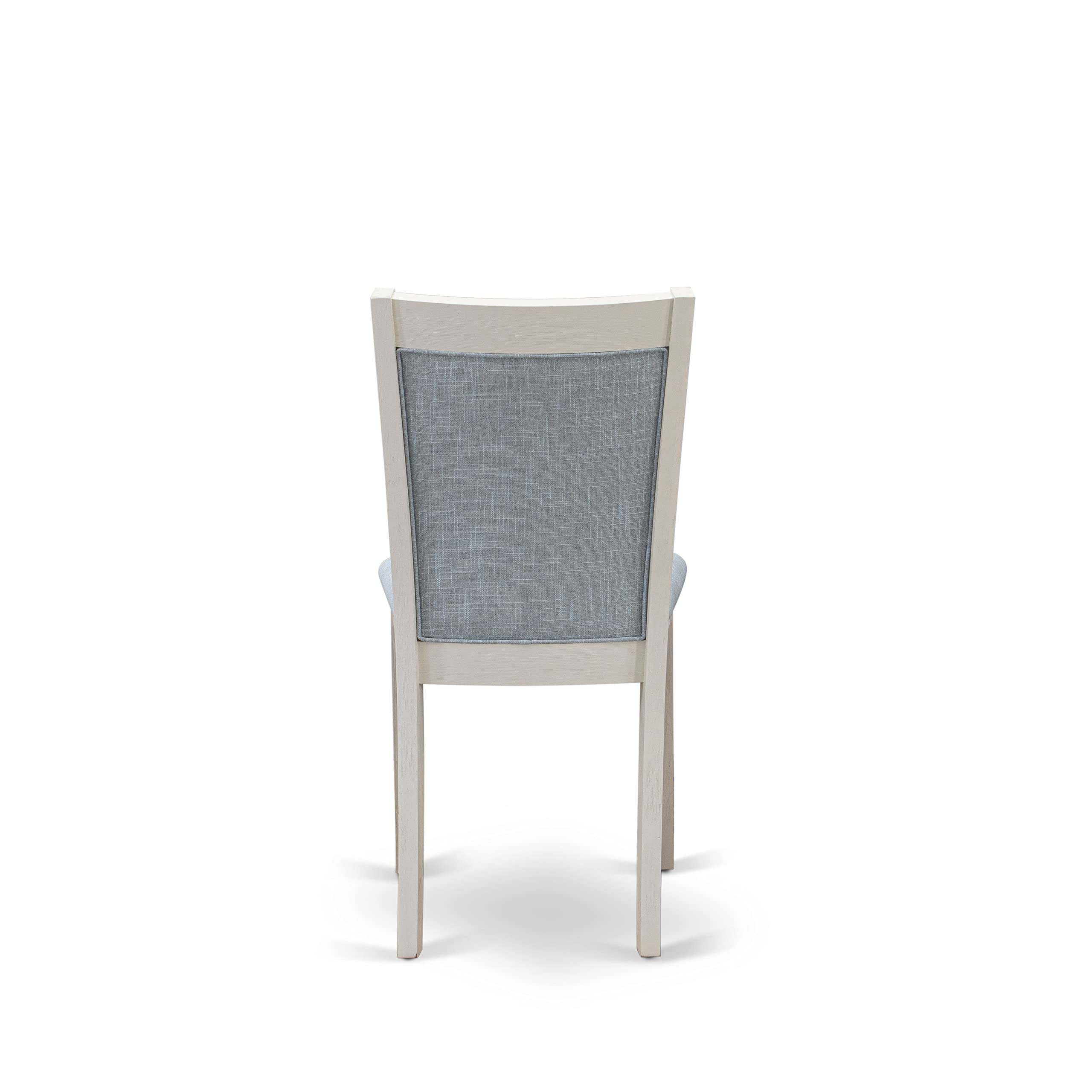 East West Furniture 5-Piece Kitchen Table Set for 4 - 40x72 Inch Rectangle Dining Table with V-Legs & 4 Baby Blue Linen Fabric Parson Chairs, Multi-Color | Perfect for Small Dining Rooms, Breakfast Nooks, and Cozy Family Meals