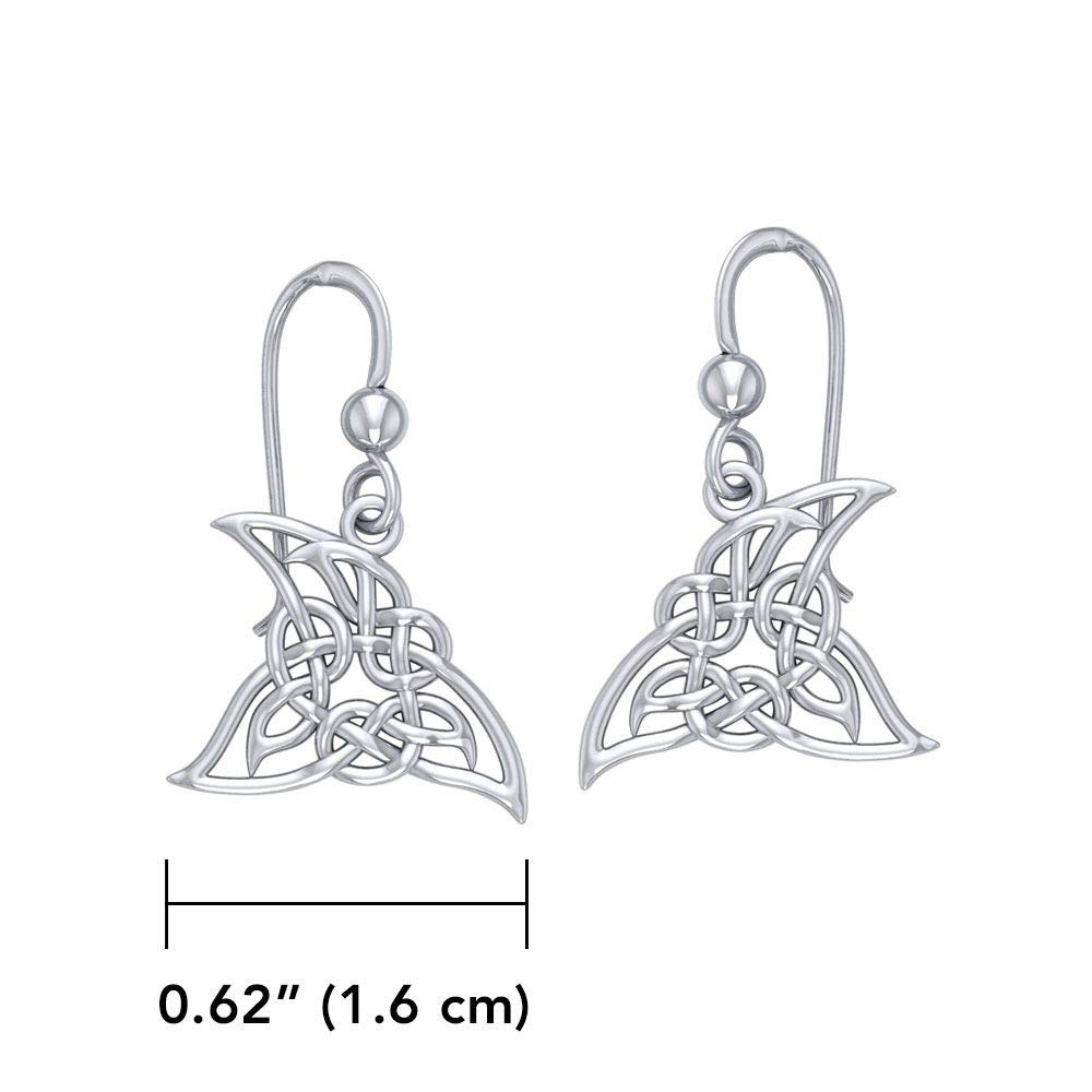 Shark Fin Celtic Knot Sterling Silver Dangle Earrings for Women | 925 Silver Jewelry | Unique Handmade Irish Design | Perfect for Parties, Weddings & Everyday Wear