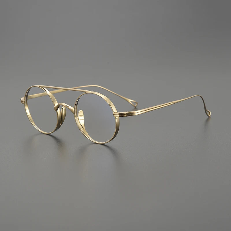 Stylish Black Titanium Full Rim Round Double Bridge Eyeglasses for Women - Perfect for Reading, Work & Fashion Accessories (Model 79500)