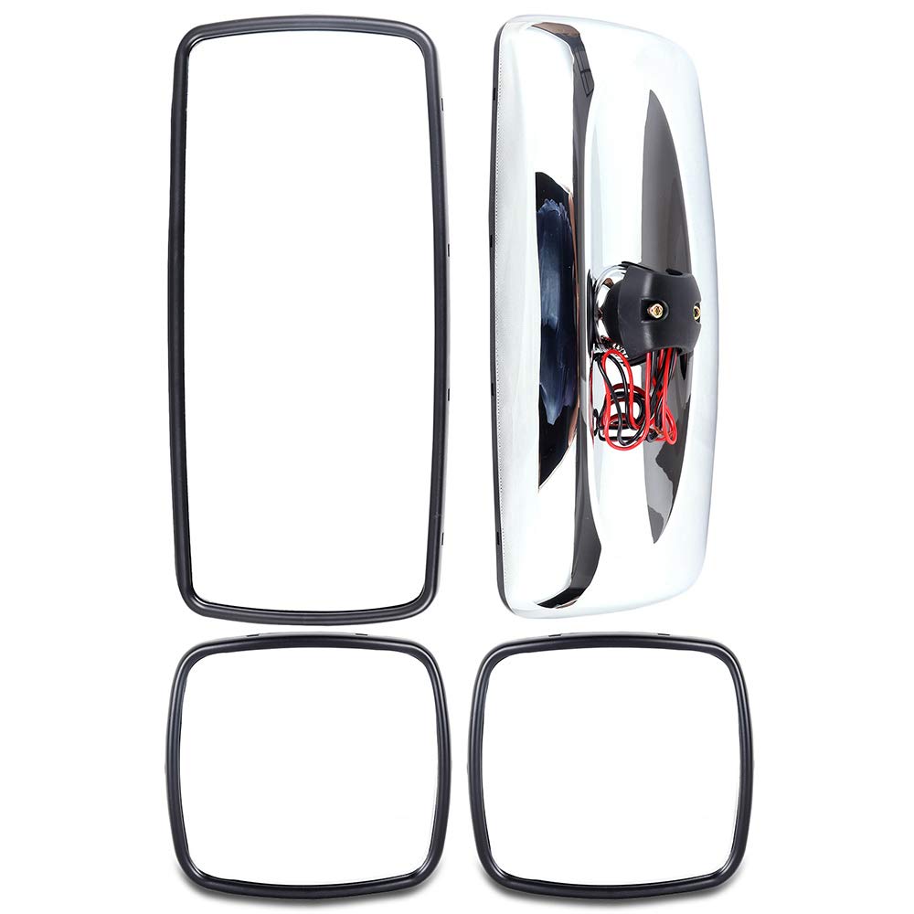 OCPTY Replacement Hood Mirrors for Freightliner Columbia & M2 (2004-2016) - 2 Pair Manual Adjust Heated Chrome Truck Side Mirrors - Perfect for Long Haul Trucking & Improved Visibility
