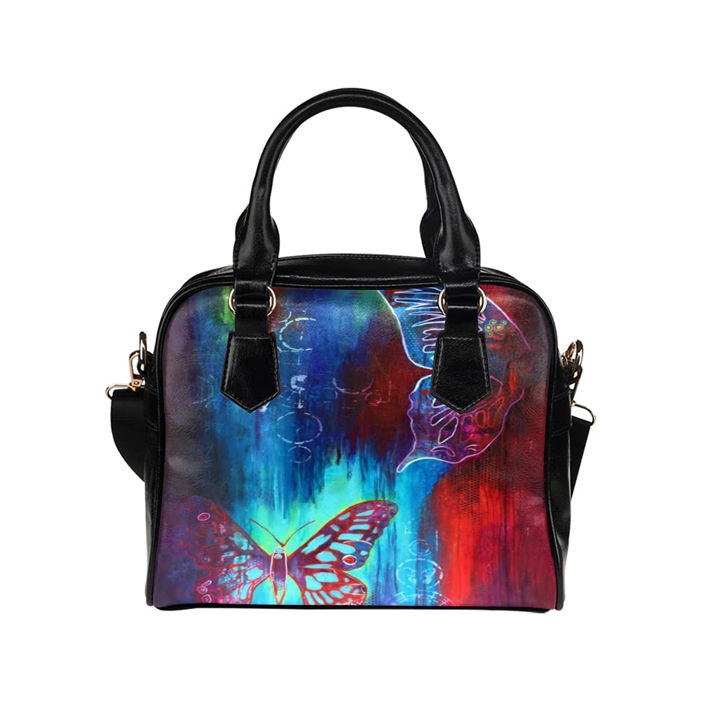 Custom Butterfly Print PU Leather Crossbody Bag for Women - Stylish Shoulder Purse for Everyday Use, Travel & Shopping