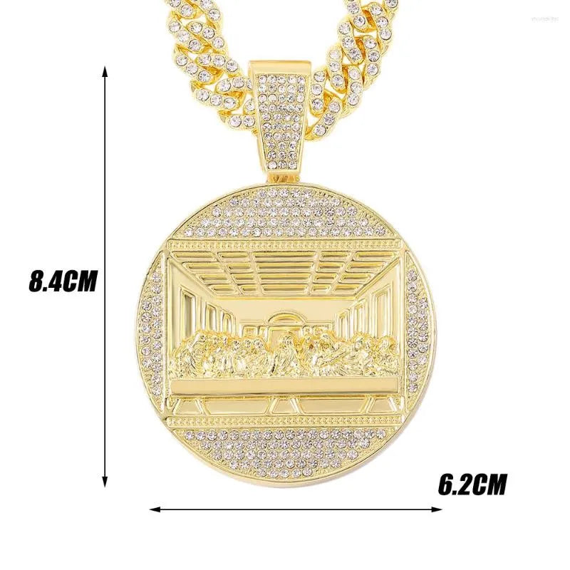 22K Gold Plated Moissanite Cuban Link Chain Necklace for Men - Iced Out Hip Hop Jewelry - Perfect for Gifts, Parties, and Everyday Wear