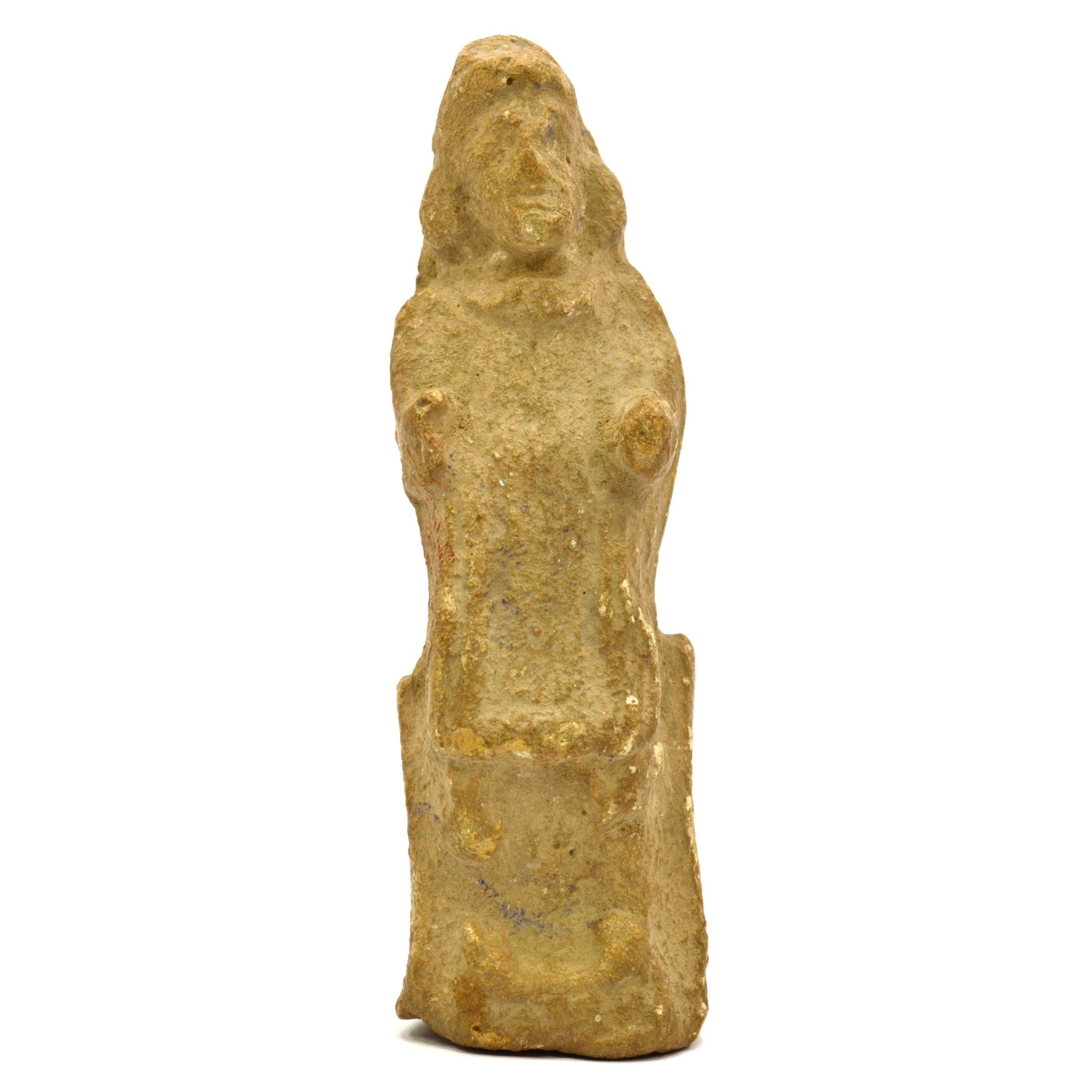 Ancient Carved Stone Effigy Fertility Statue - Pre-Columbian or Near East Artifact for Home Decor & Spiritual Altar