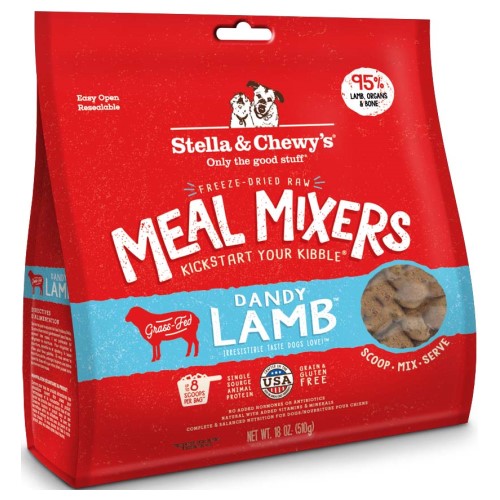 Stella & Chewy's Freeze-Dried Dandy Lamb Dog Food Topper | Grain-Free Meal Mixer for Dogs | Perfect for Kibble Topping, Training Treats & Digestive Health