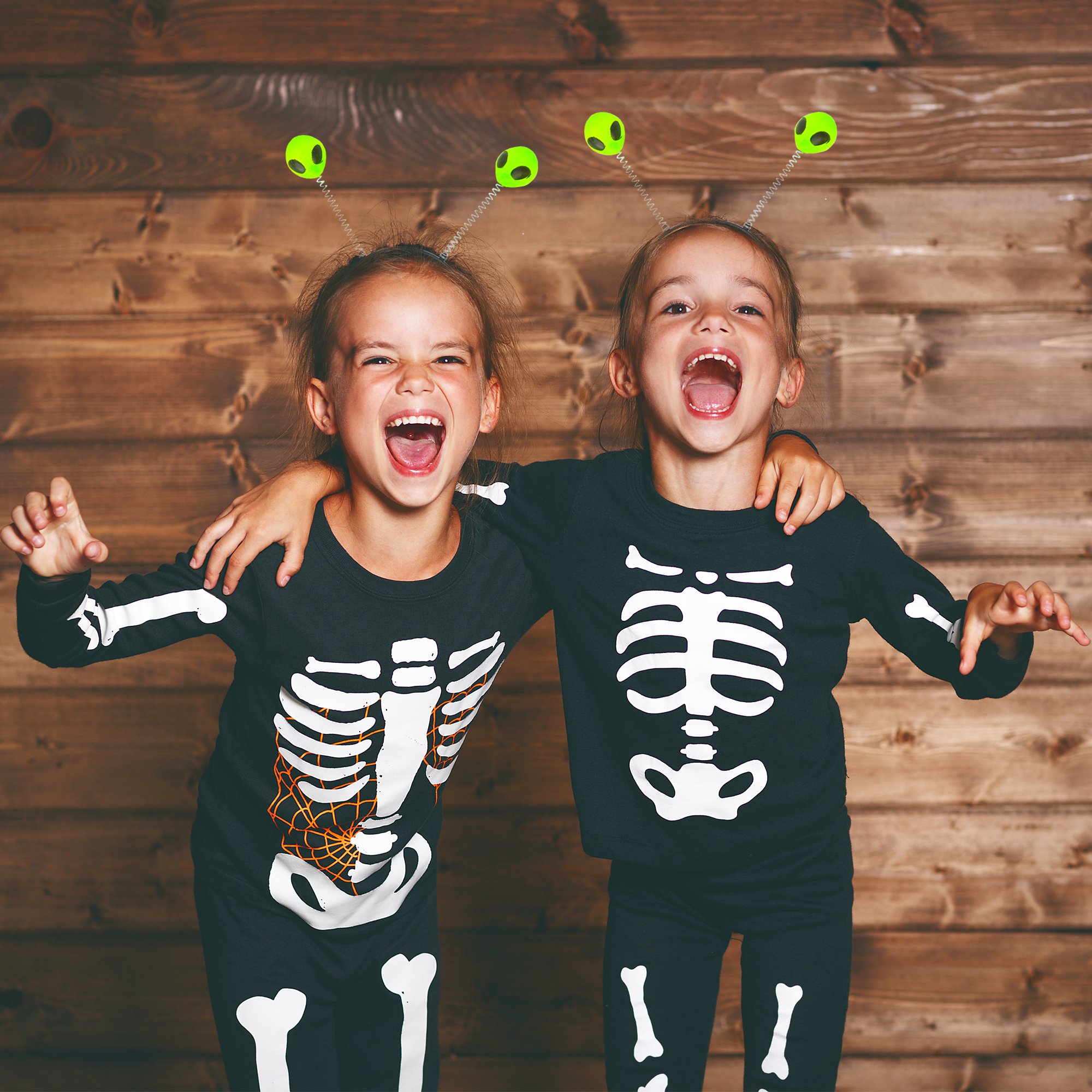 Glow in The Dark Alien Headbands for Kids - Pack of 12 Fun Party Favors - Perfect for Birthday Parties, Halloween Costumes & Rave Events