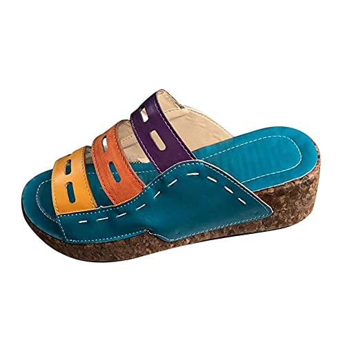 Women's Ballet Slippers - Comfortable Open Toe Roman Wedge Sandals for Indoor/Outdoor Wear - Perfect for Home, Beach & Fashion Occasions
