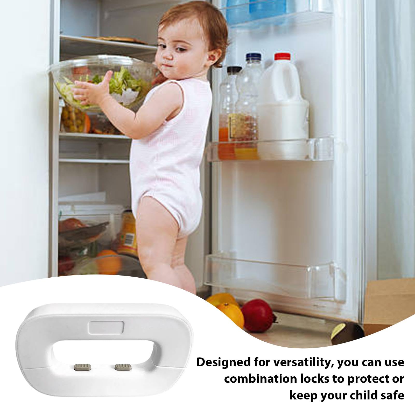 Child Proof Fridge Lock - Baby Safety Refrigerator Latch & Cabinet Door Lock for Kitchen, Freezer, Oven & Drawers | Secure Home Childproofing Solution for Toddlers & Kids | Perfect for Child Safety in Kitchens & Appliances