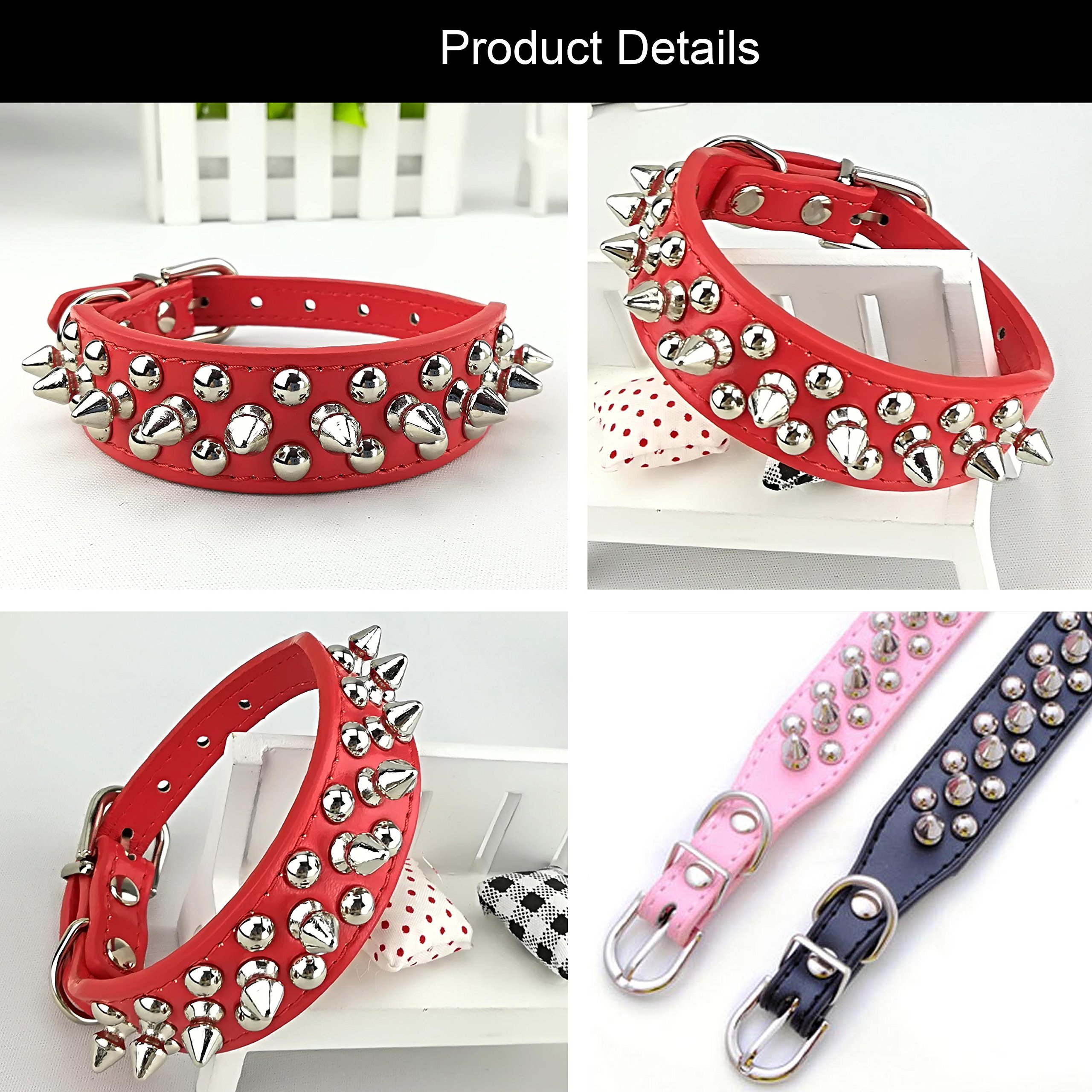 Stylish Punk Studded Dog Collar and Leash Set - Heavy Duty Adjustable Pet Collar with Matching Leash for Small Medium Large Dogs - Perfect for Walking, Training & Fashion Accessories