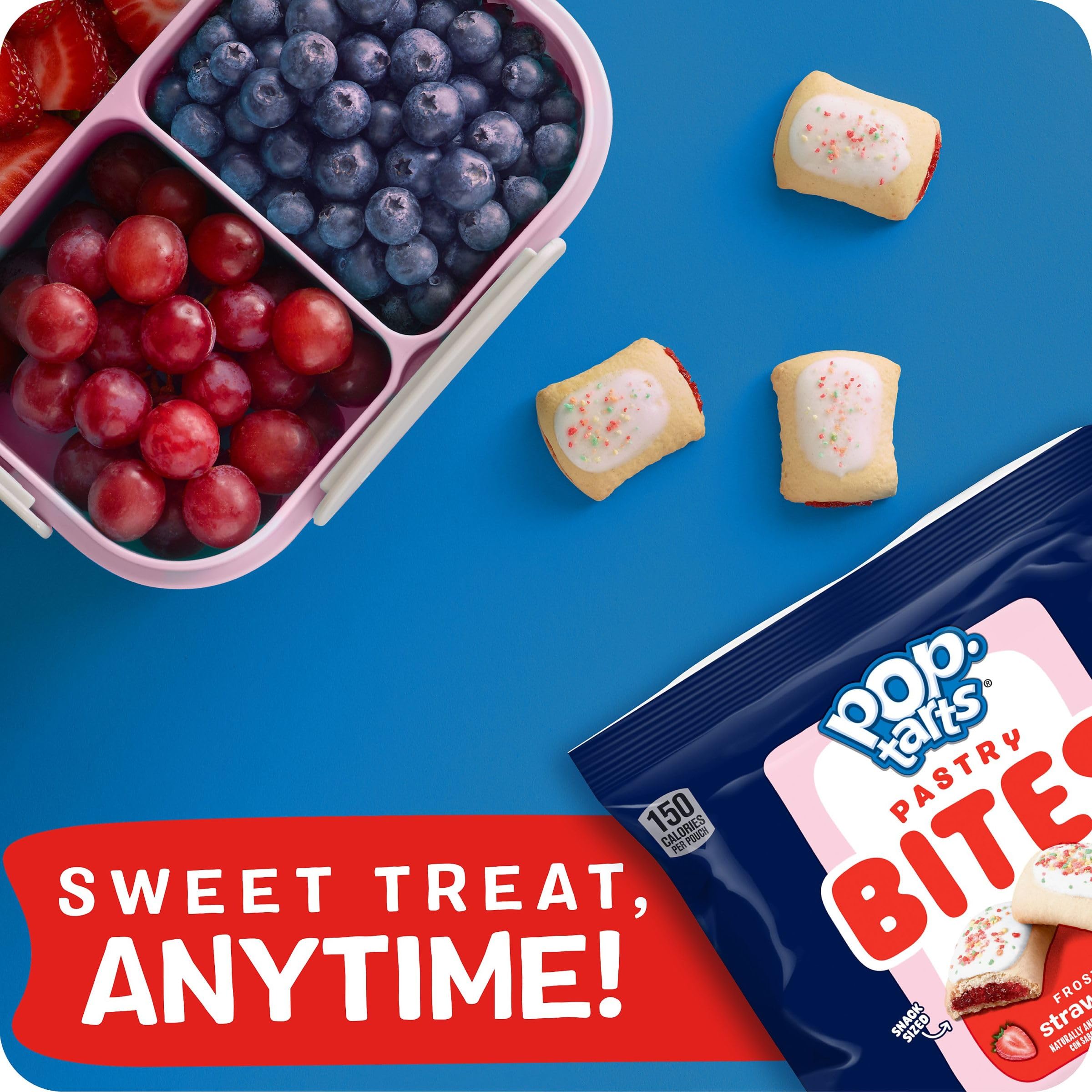Pop-Tarts Frosted Strawberry Baked Pastry Bites - 7oz Box (5 Pouches) | Kids Snacks, School Lunch, Breakfast On-The-Go, After-School Treats & Office Snacks