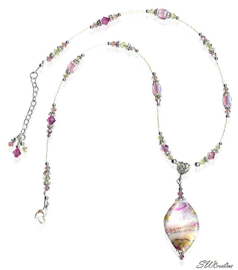 Venetian Rose Twist Crystal Necklace - Elegant Dainty Jewelry for Women, Perfect for Weddings, Parties & Special Occasions