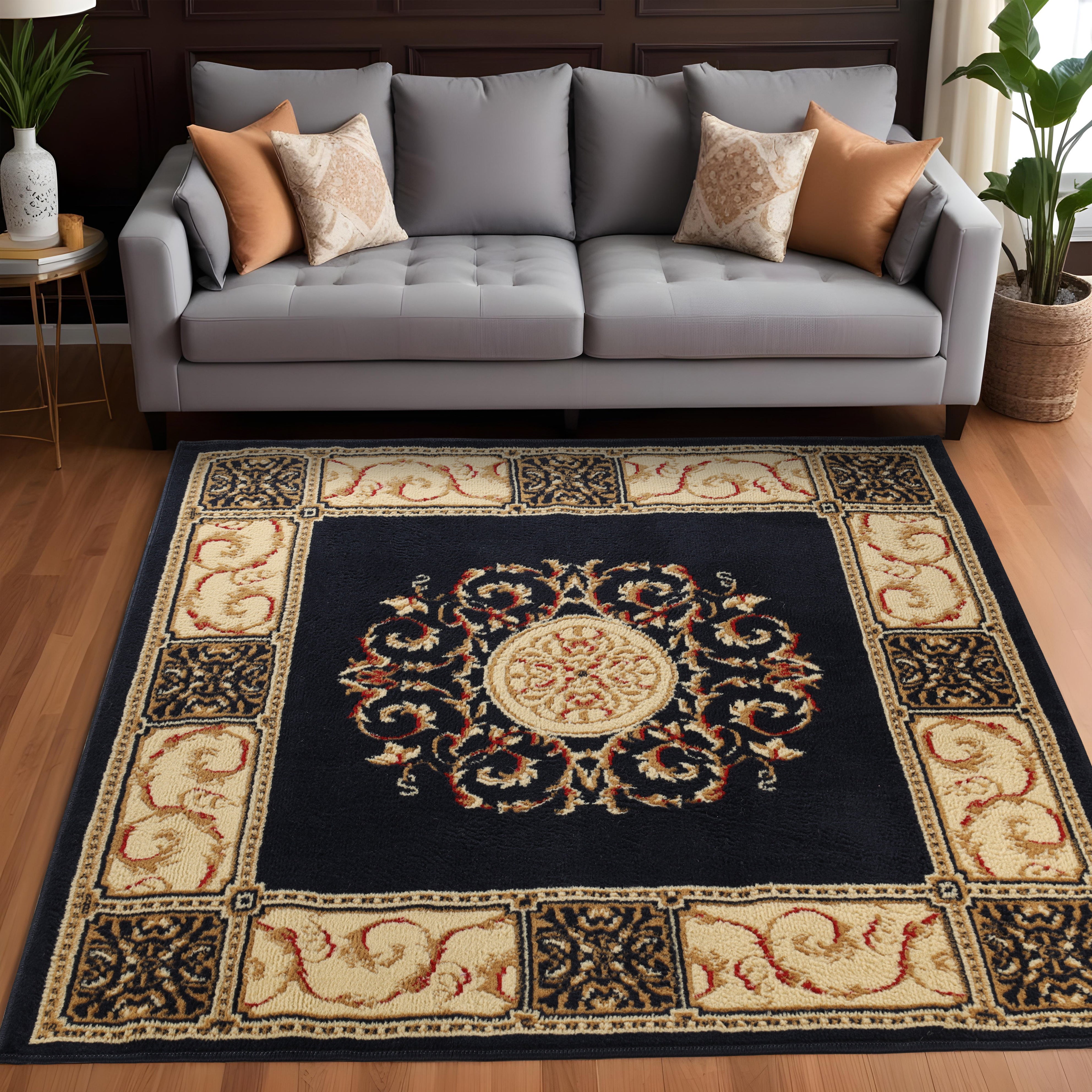 Large Medallion Modern Bohemian Indoor Area Rug or Runner - Perfect for Living Room, Bedroom, and Hallway Decor