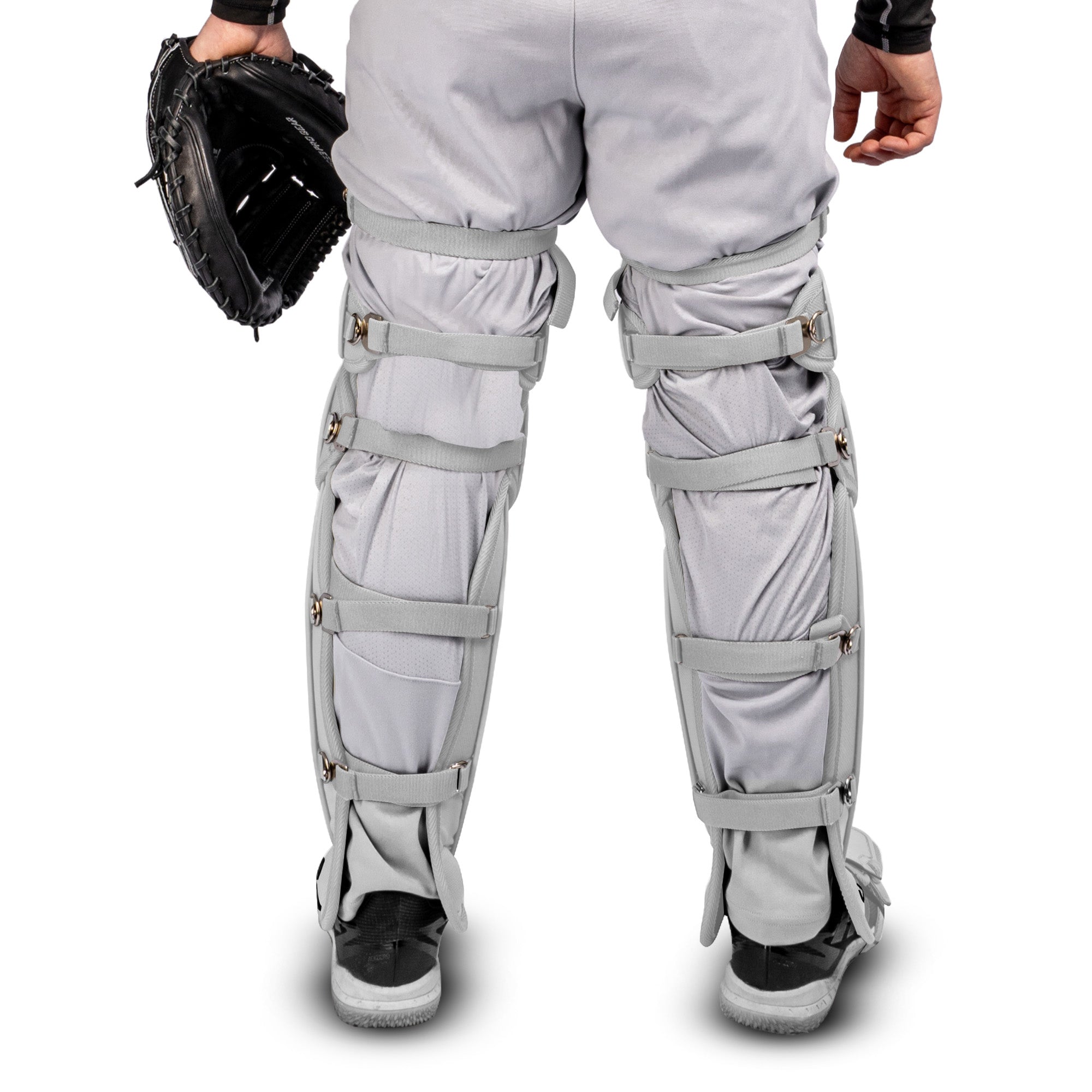 FORCE3 XS3® PRO ELITE Baseball Catcher Leg Guards - Adult Size | Lightweight Protective Gear for PitchCom® System | Perfect for MLB, College & Youth Games