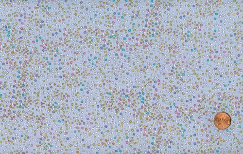 Froggin' Mini-Colored Bubbles on Blue Cotton Fabric by Clothworks - Premium Cotton Fabric by the Yard for Quilting, Sewing & DIY Crafts