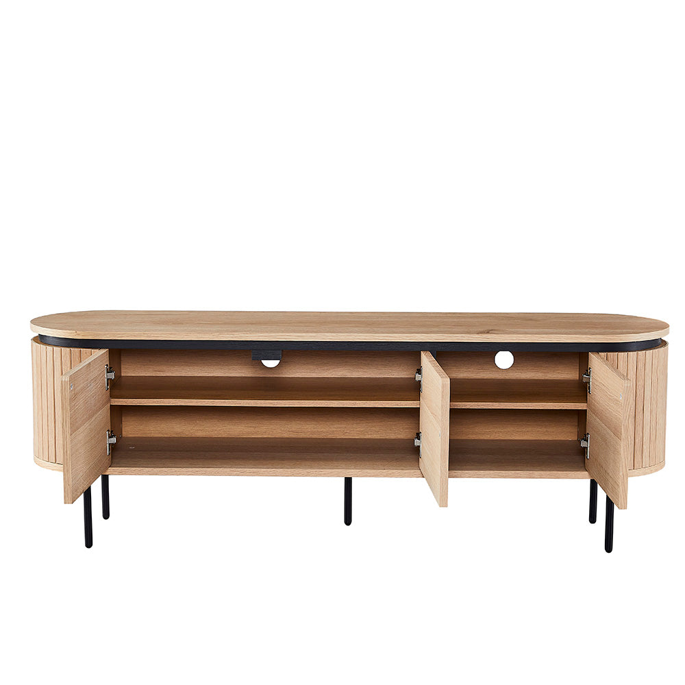 Kaidan 160cm Natural Wood TV Stand - Modern Entertainment Center for Living Room, Bedroom & Home Theater