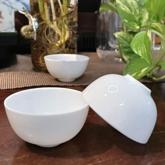 Premium White Porcelain Ruochenuo (Ping Pong Cup) - Handcrafted Chinese Tea Set for Gongfu Tea Ceremony | Elegant Tea Drinking & Home Decor | Perfect Gift for Tea Lovers