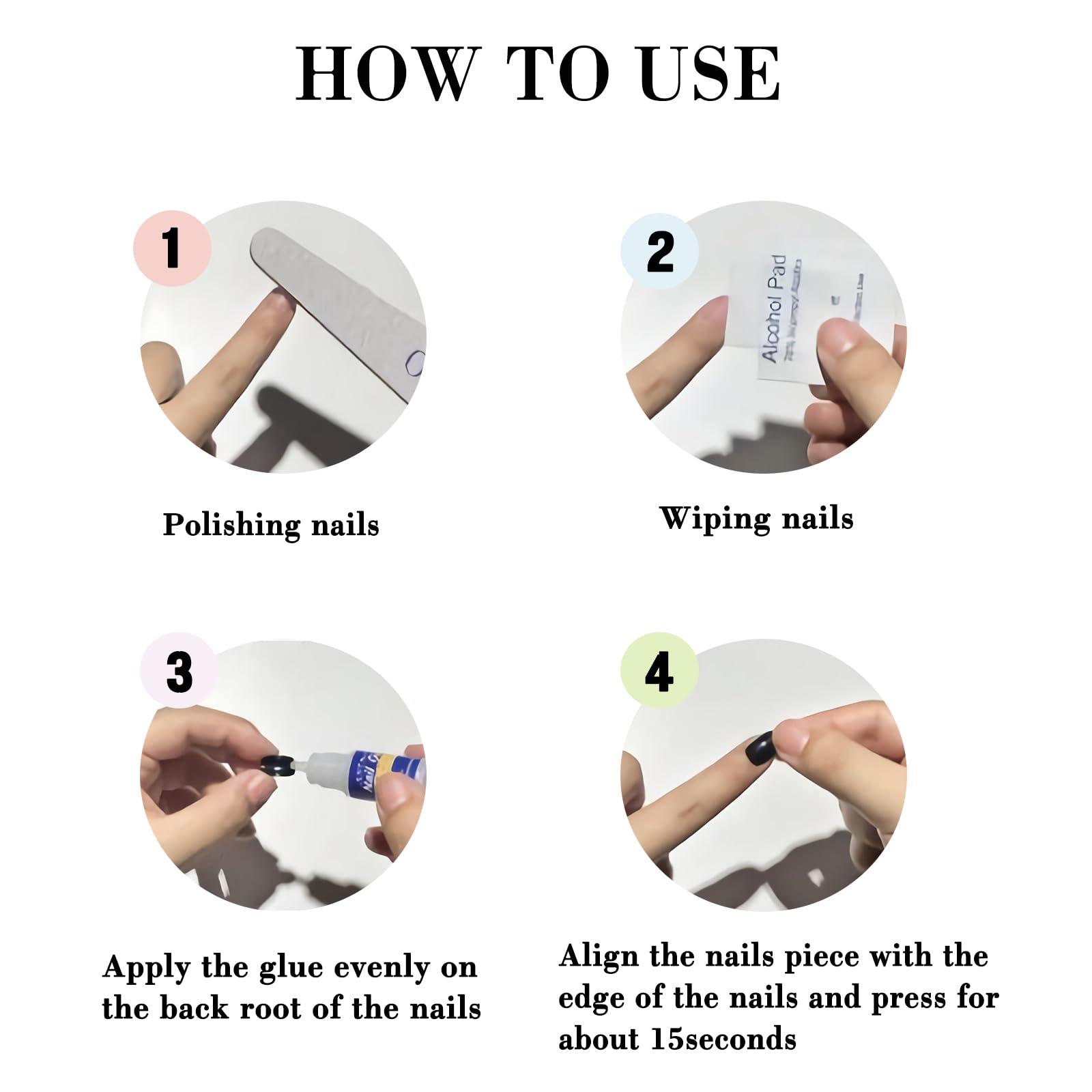 24 Pcs Long Square Press-on Nails - Golden & White Nude French Tip False Nails with Glossy Finish | Full Cover Glue-on Artificial Nails for Parties, Weddings & Everyday Wear