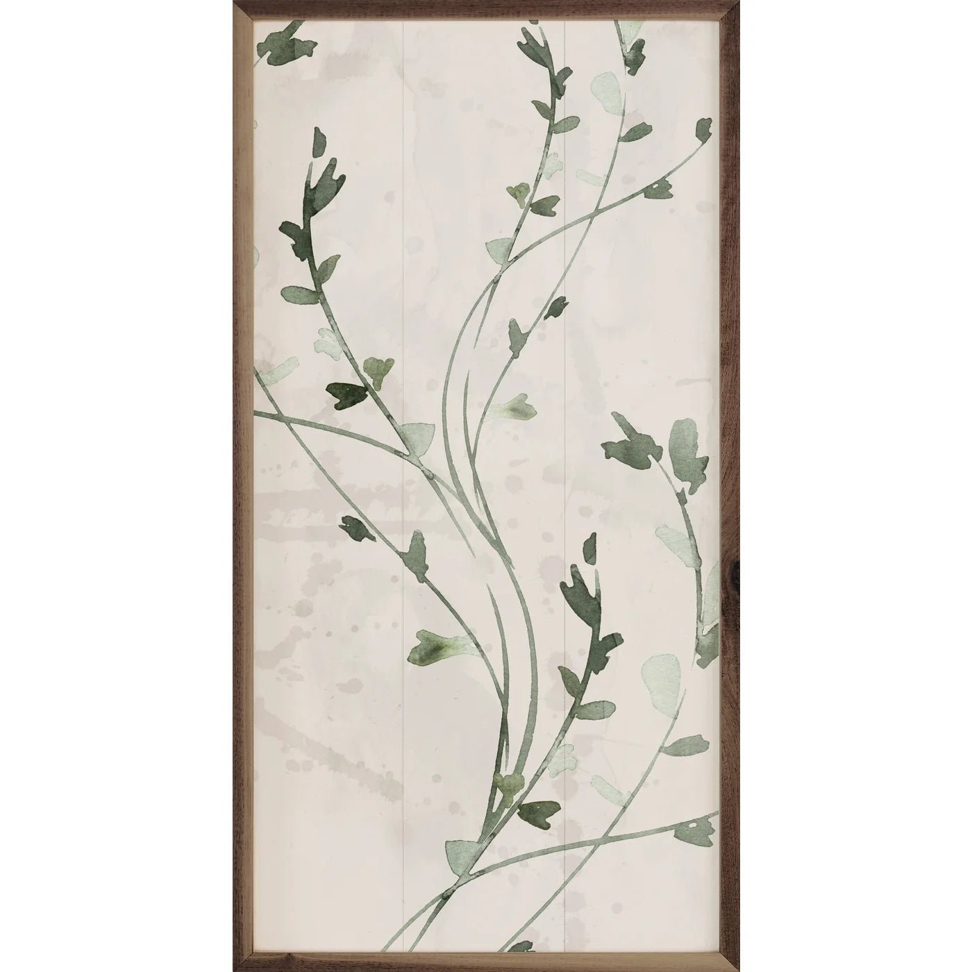 Nina Blue Wood Framed Print - Botanical Panel 3 Thin Vines Wall Art for Living Room, Bedroom & Office Decor