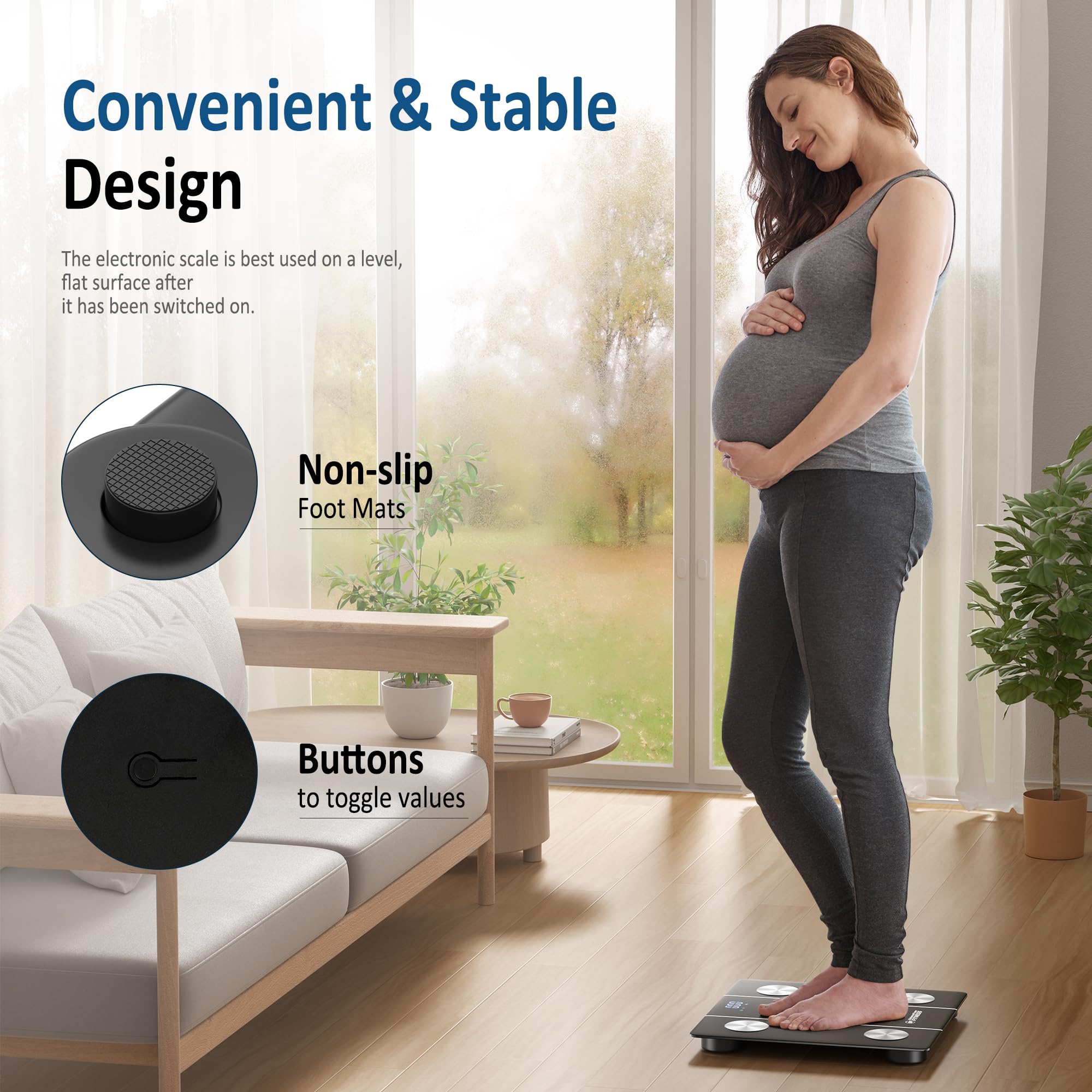 BalanceFrom Smart Digital Bathroom Scale with Bluetooth - 12 Body Composition Analyzer, BMI & Body Fat Monitor, Tempered Glass, LED Display, Syncs with Fitness Apps (400 lbs Capacity) - Perfect for Home Gym, Weight Loss Tracking & Health Monitoring