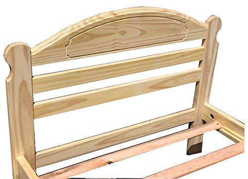 Solid Pine Twin Bed Frame - Unfinished Wooden Bed with Slats for Boys & Girls | Easy Assembly Kids Bedroom Furniture | Perfect for Guest Rooms, Dormitories & Children's Bedrooms
