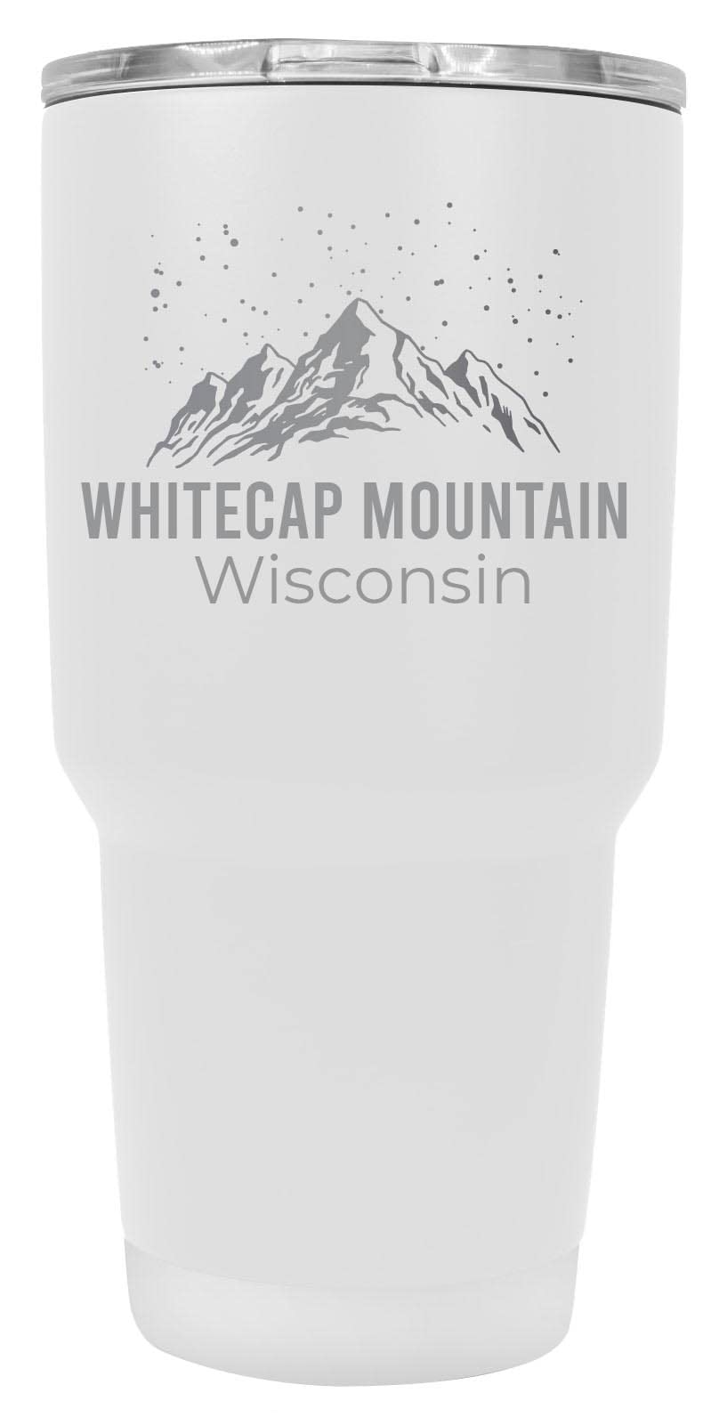 Whitecap Mountain Wisconsin Ski & Snowboard Winter Souvenir - 24oz Insulated Stainless Steel Tumbler with Laser Engraving - Keeps Drinks Hot/Cold for Hours - Perfect for Ski Trips, Winter Sports & Outdoor Adventures