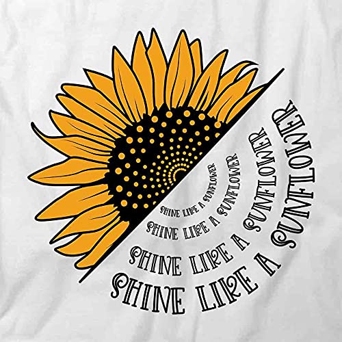 Sunflower Graphic T-Shirt for Women - White Printed Cotton Tee | Casual Summer Outfit, Festival Wear, Everyday Comfort
