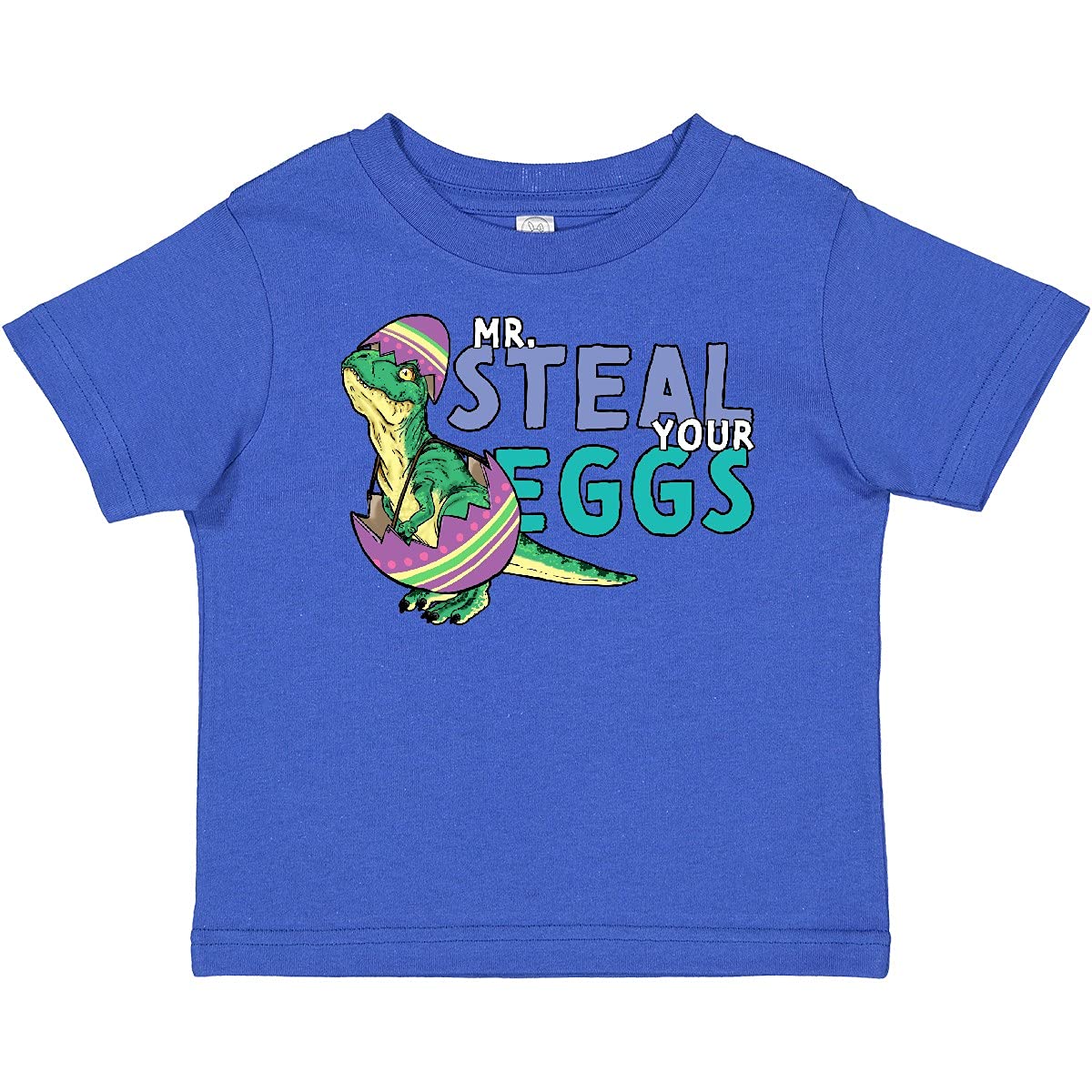 Easter Baby T-Rex Disguised As Mr. Steal Your Eggs Graphic Baby T-Shirt | Cute Dinosaur Themed Outfit for Easter Egg Hunt & Holiday Photos
