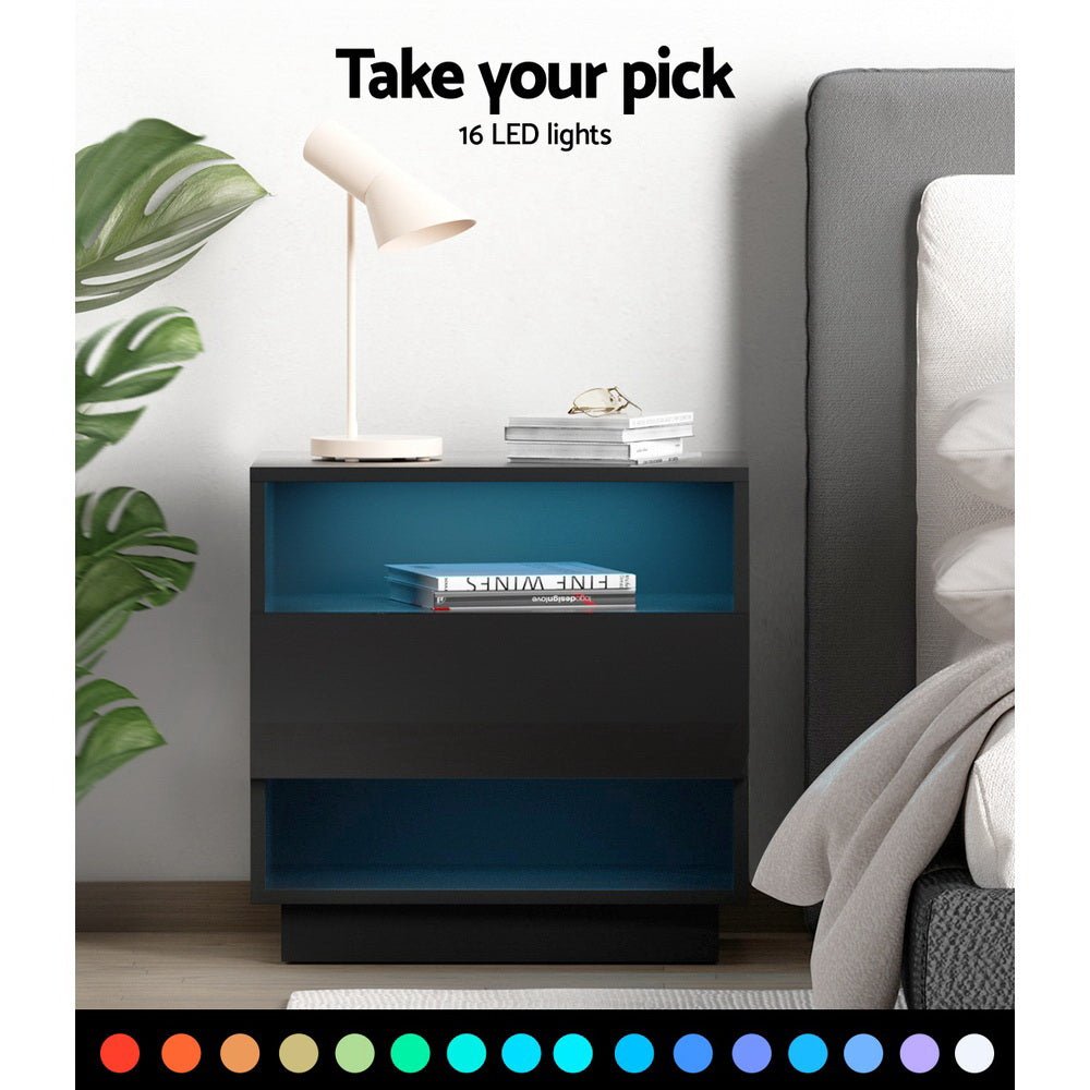 Hana LED Bedside Table Lamp - Modern Touch Control Night Light with Adjustable Brightness, USB Charging Port, Black - Perfect for Bedrooms, Dorms, and Small Spaces