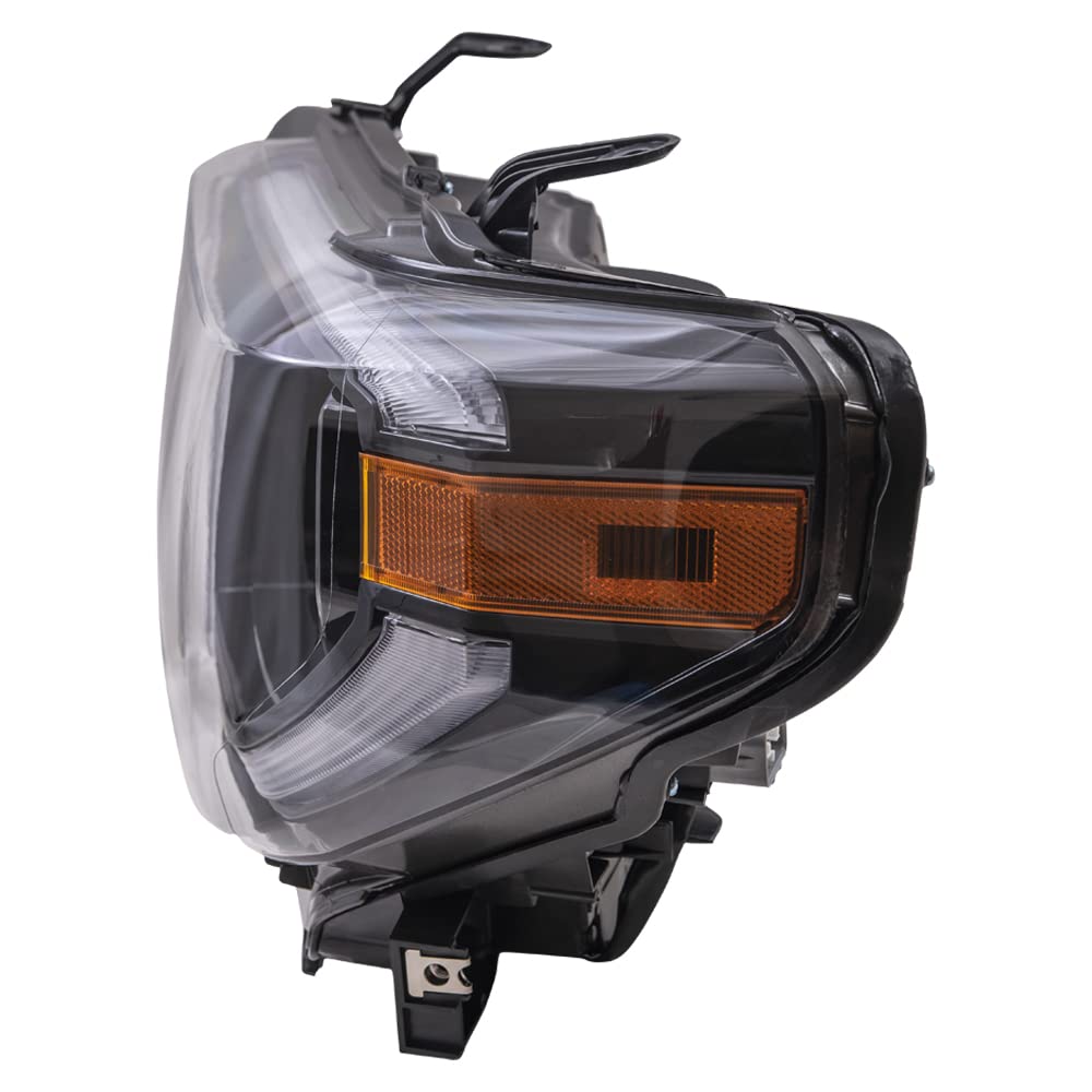Brock Aftermarket Replacement LED Headlight Assembly - Left Driver Side with Smoked Chrome Accent for 2019-2021 Toyota Tundra | Durable Lighting Upgrade for Night Driving & Off-Road Adventures