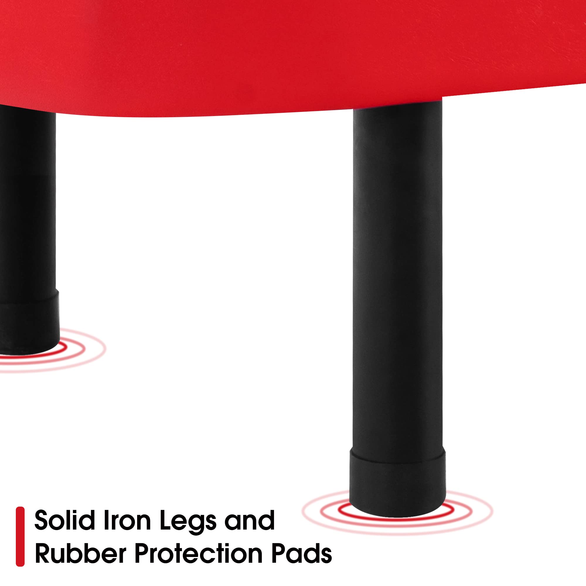 BarberPub Waiting Room Chairs - Leather Upholstered Reception Settee Bench with Backrest, Salon & Office Furniture W702 (Red) - Perfect for Barber Shops, Salons, Waiting Areas & Dining Spaces