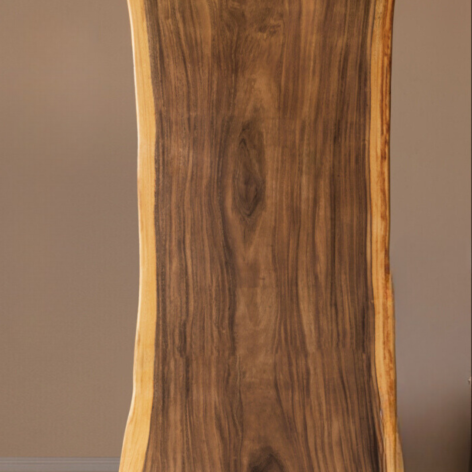 Premium Black Walnut Solid Wood Dining Table with Natural Edge - Large Top for Kitchen, Dining Room & Home Decor