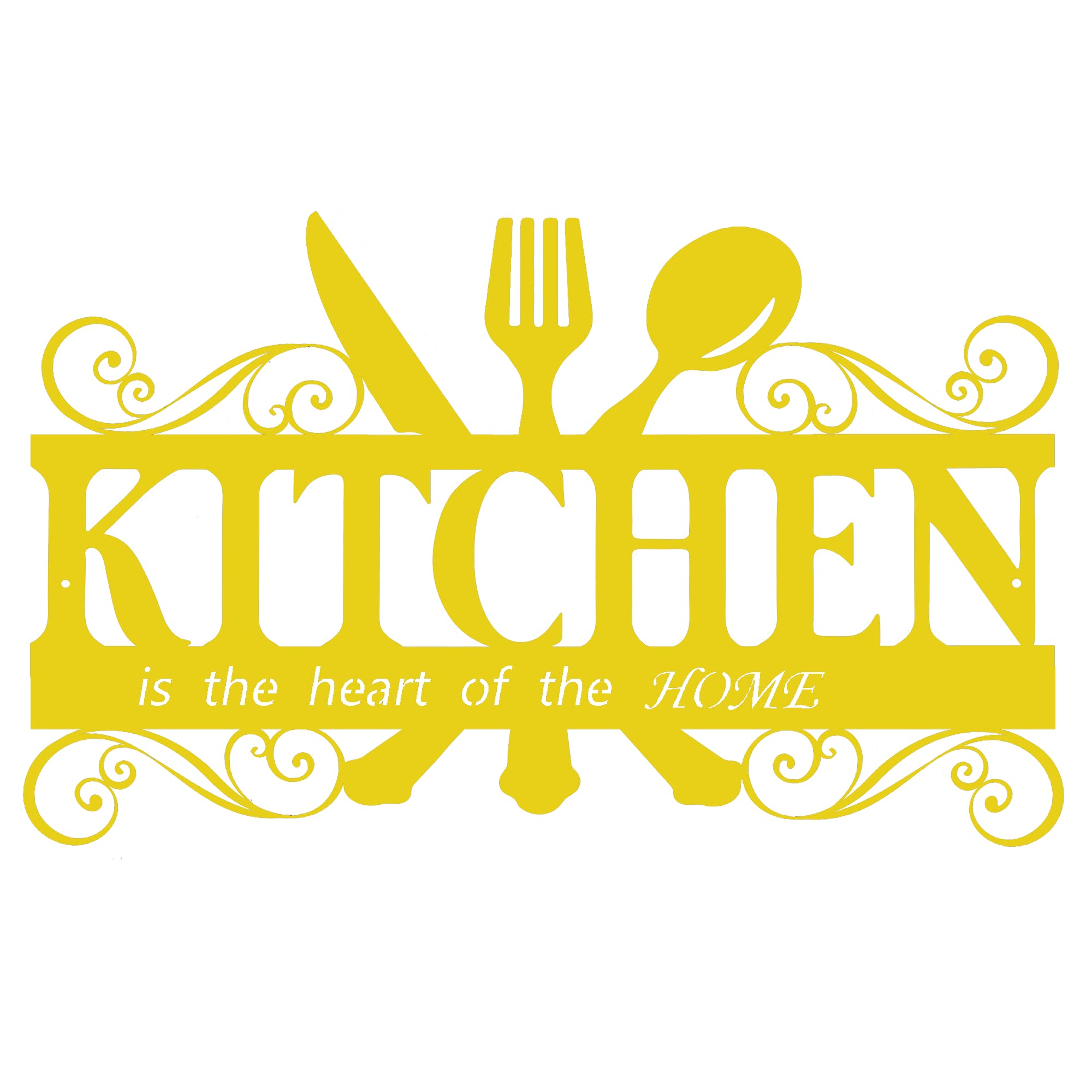Rustic Metal Kitchen Wall Decor Sign - 13.8 x 8.8 Inch Golden Farmhouse Decoration for Kitchen or Dining Room - Perfect for Country Style Home, Coffee Bar & Restaurant Decor