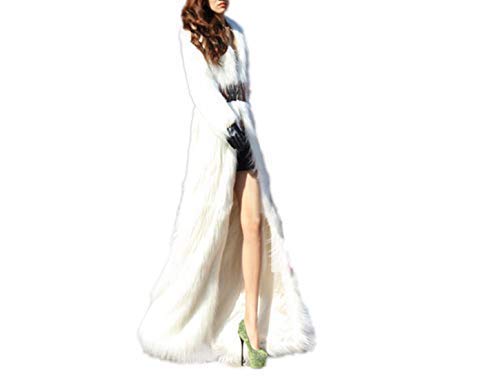Women's Warm Long Sleeve Faux Fur Parka Coat with Lapel - Full Length Winter Outerwear Maxi Overcoat for Cold Weather | Perfect for Snow Days, Outdoor Activities & Fashionable Winter Looks