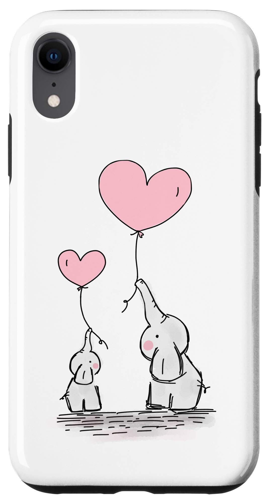 iPhone XR Cute Elephant Phone Case - Mom & Baby Elephant Design - Durable Protective Cover for Daily Use, Travel & Gifts