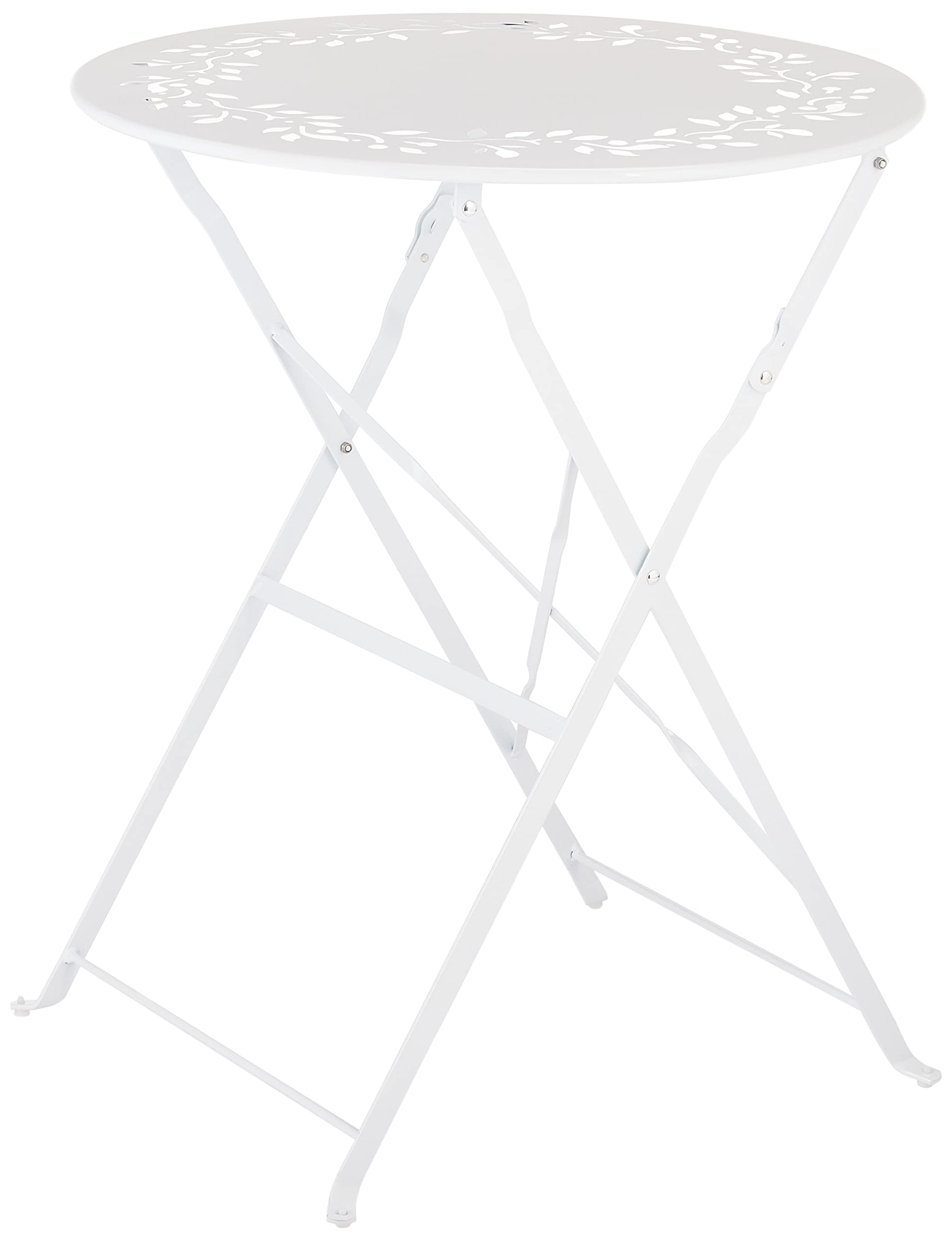 Alpine Corporation 3-Piece Bistro Set - White Folding Table & Chairs for Indoor/Outdoor Use - Perfect for Patio, Garden, Balcony & Small Space Dining