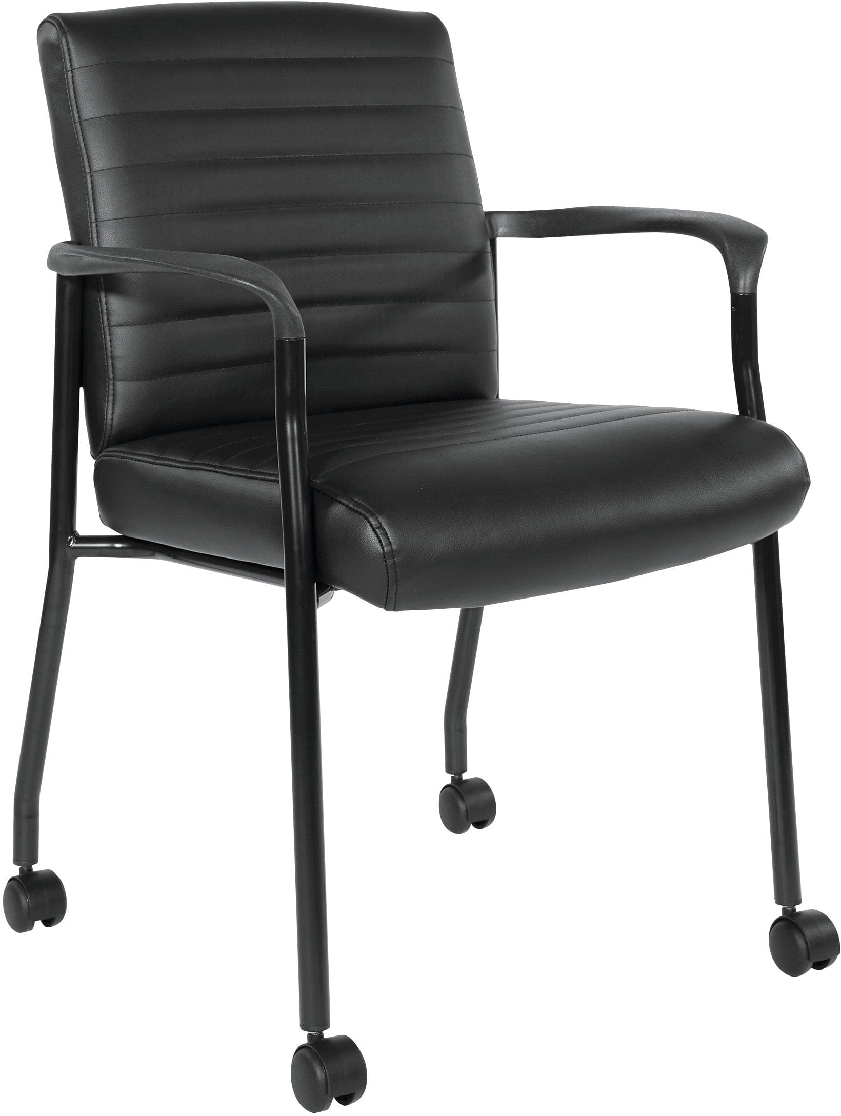Office Star Guest Chair with Casters [FL38640] - Ergonomic Rolling Visitor Chair for Home Office, Conference Room & Reception Area