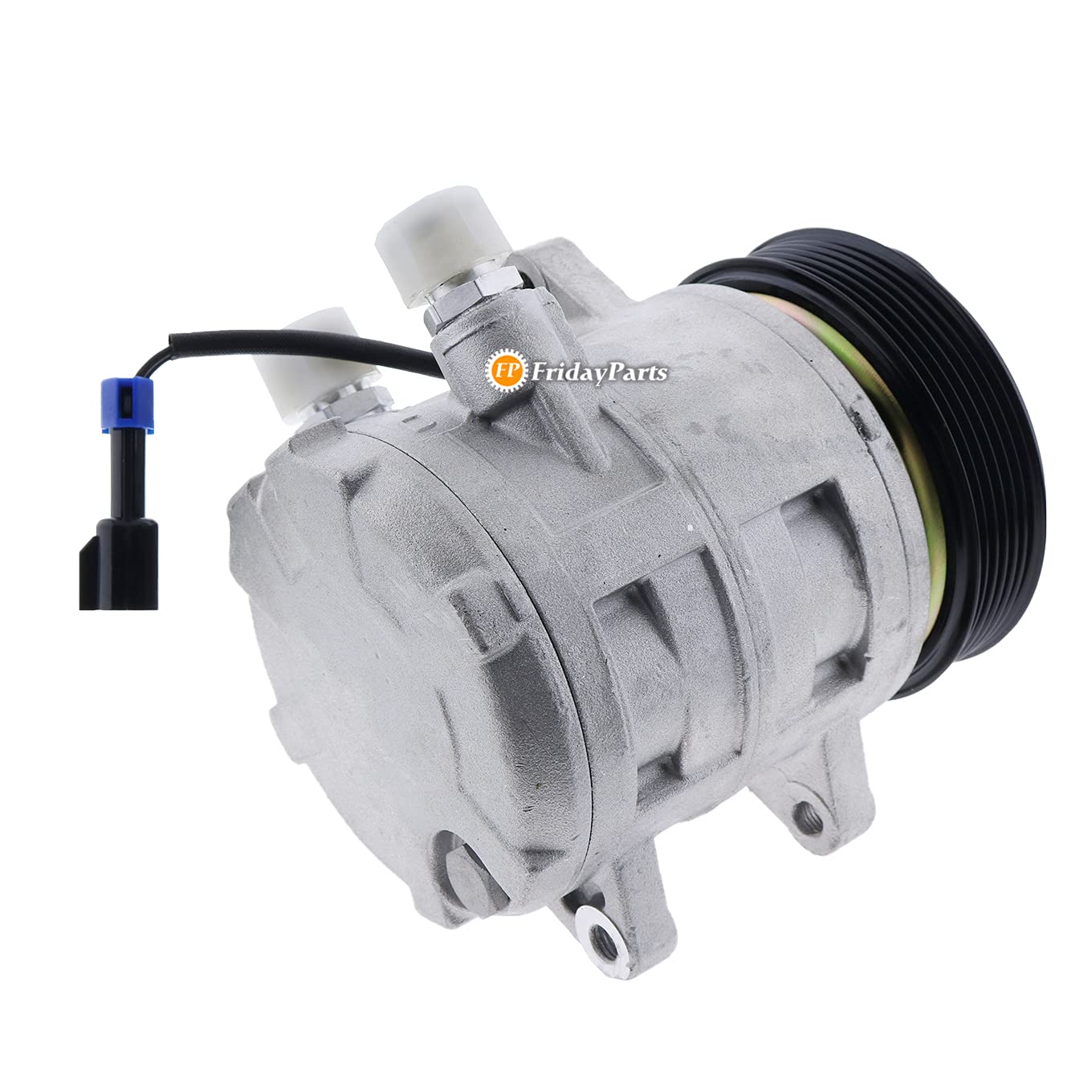 FridayParts A/C Compressor Replacement for Bobcat 331 331E 335 337 341 430 435 | Compatible with Part Numbers 6681716 6685798 | Heavy-Duty Air Conditioning Compressor for Skid Steer Loaders & Compact Excavators