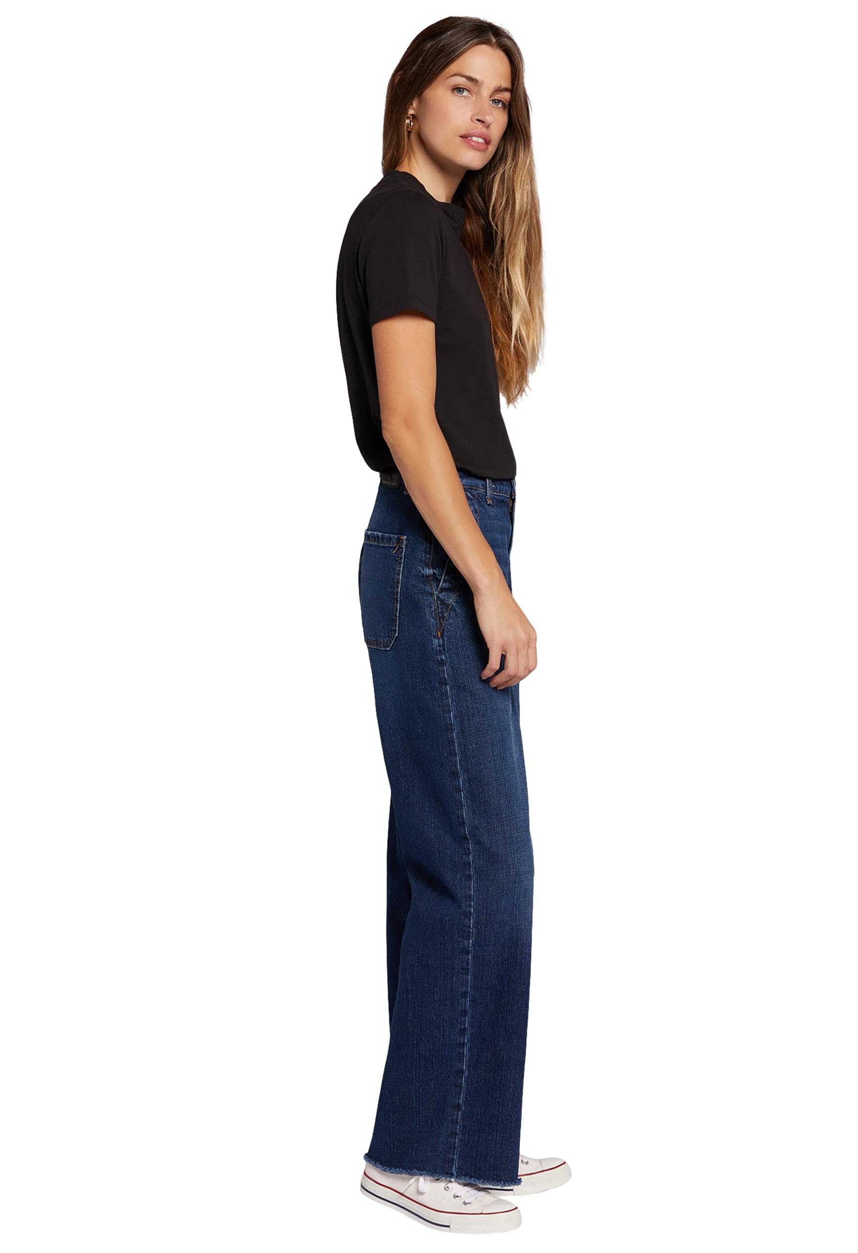 Current/Elliott Women's The Painter Wide Leg Jean - Relaxed Fit High Waist Distressed Denim Pants for Women | Casual Chic Style for Everyday Wear, Office & Weekend Outfits
