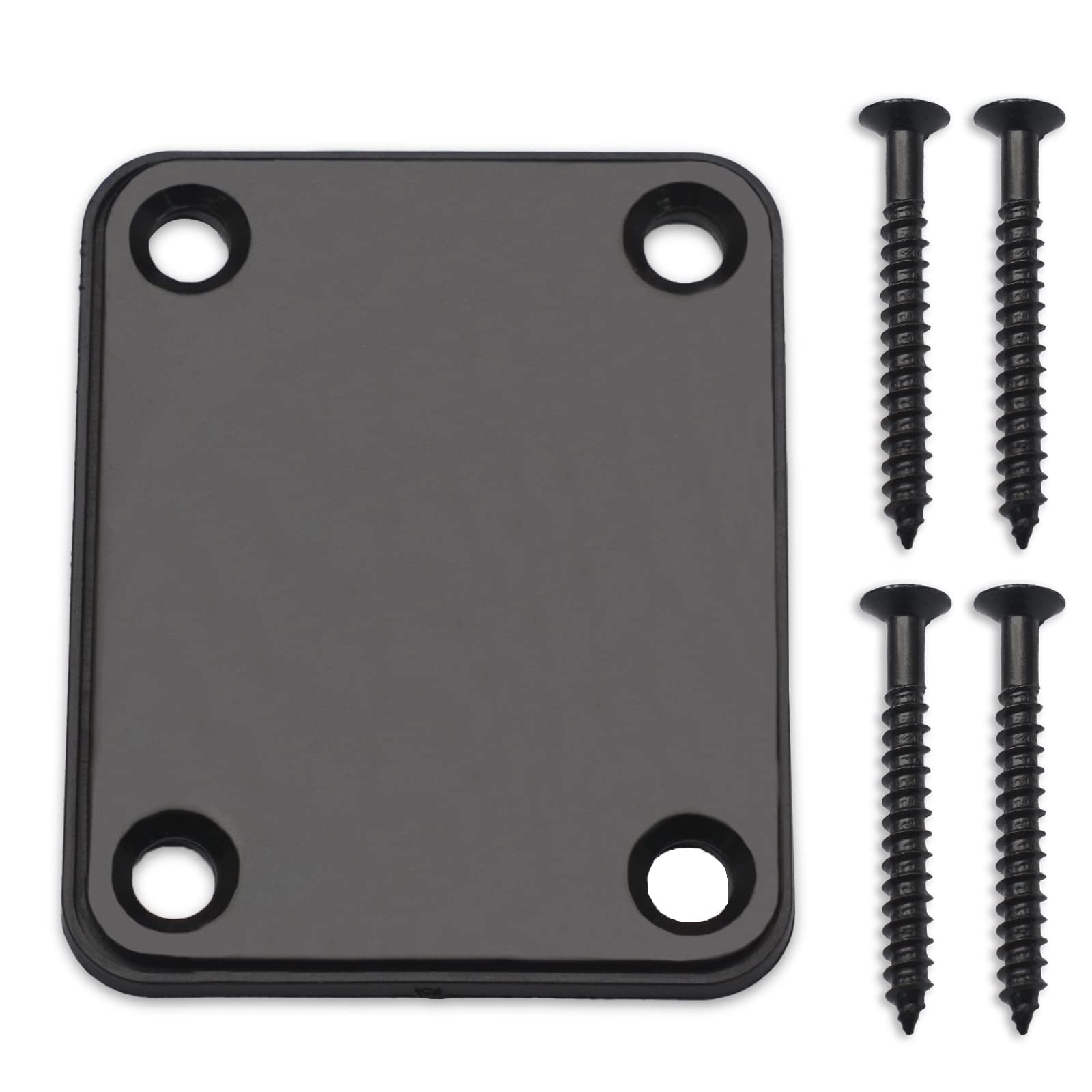 MAXCHEER Electric Bass Guitar Neck Plate - Heavy Duty Black Neck Joint Connecting Strengthen Plate for Fender Style Bass Guitars | Perfect for Guitar Repair, Upgrades & DIY Projects