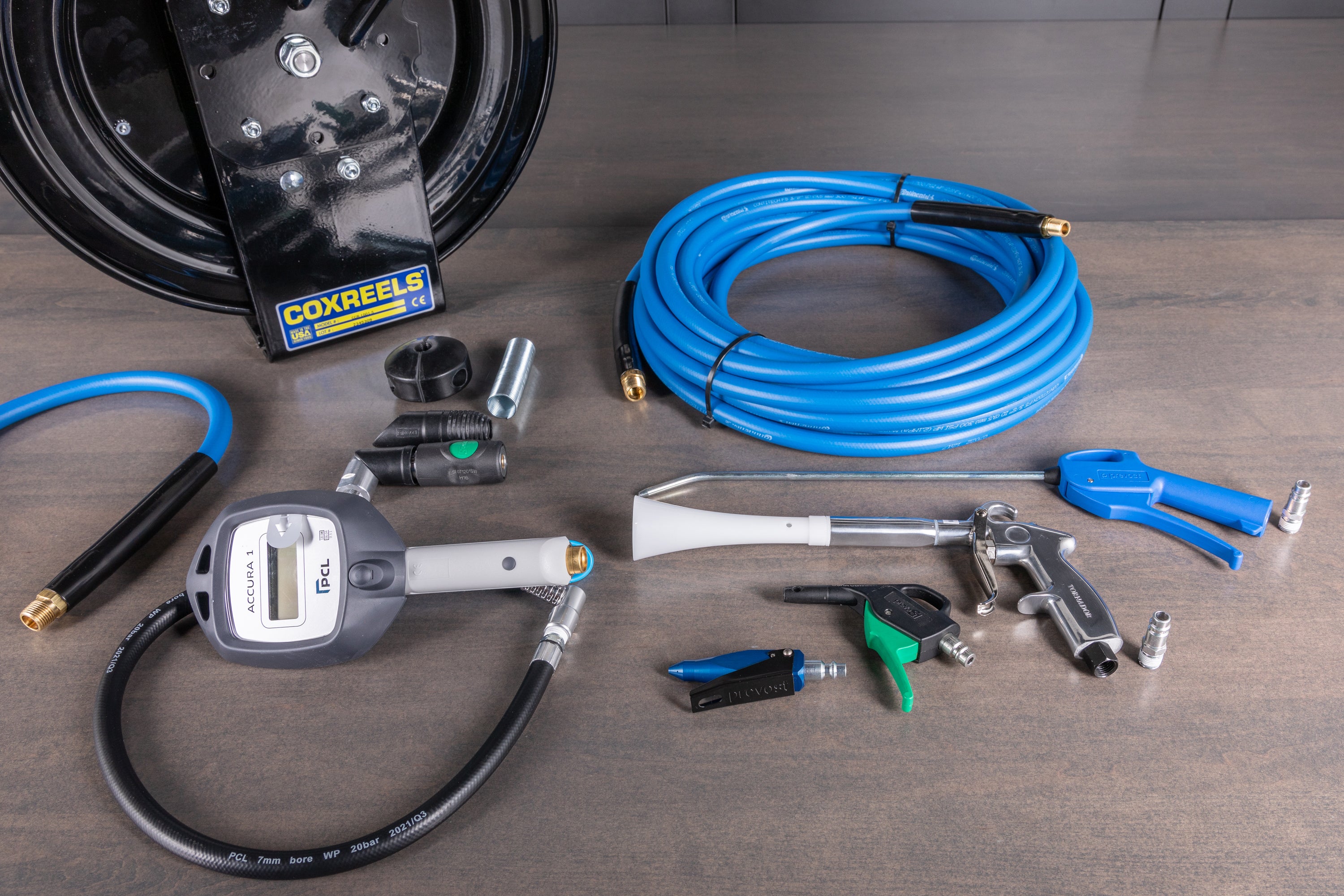 Heavy Duty Compressed Air Hose Reel Kit with 50ft Retractable Hose - Perfect for Garage, Workshop & Industrial Air Tool Use