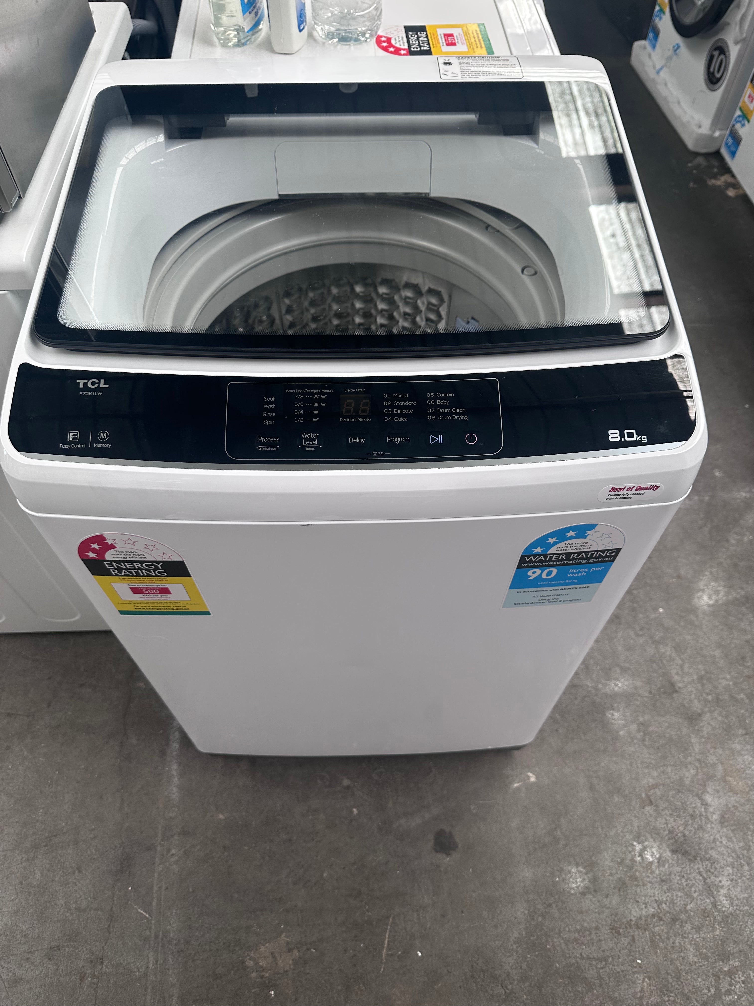 Refurbished TCL 8kg Top Load Washing Machine - Energy Efficient Laundry Solution for Small Apartments & Dorms